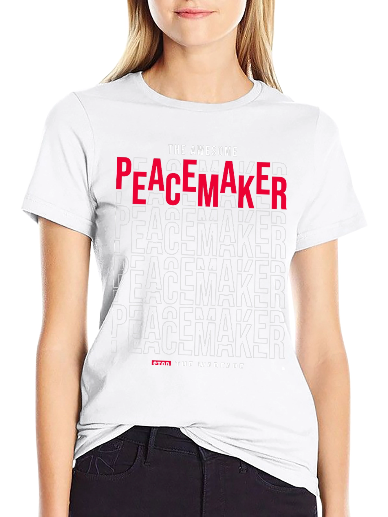 Black Awesome Peacemaker Graphic Tee - Stop the Warfare view 9