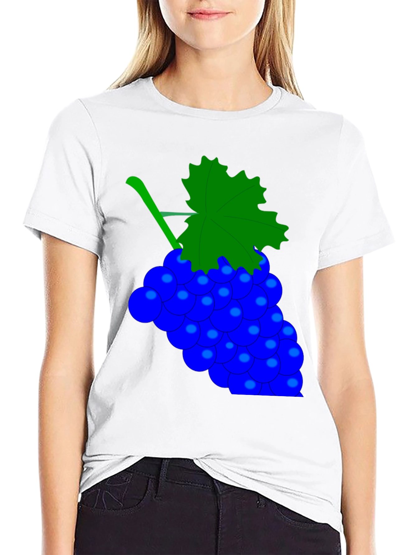 Black Novelty Grape Design Black T-Shirt view 9