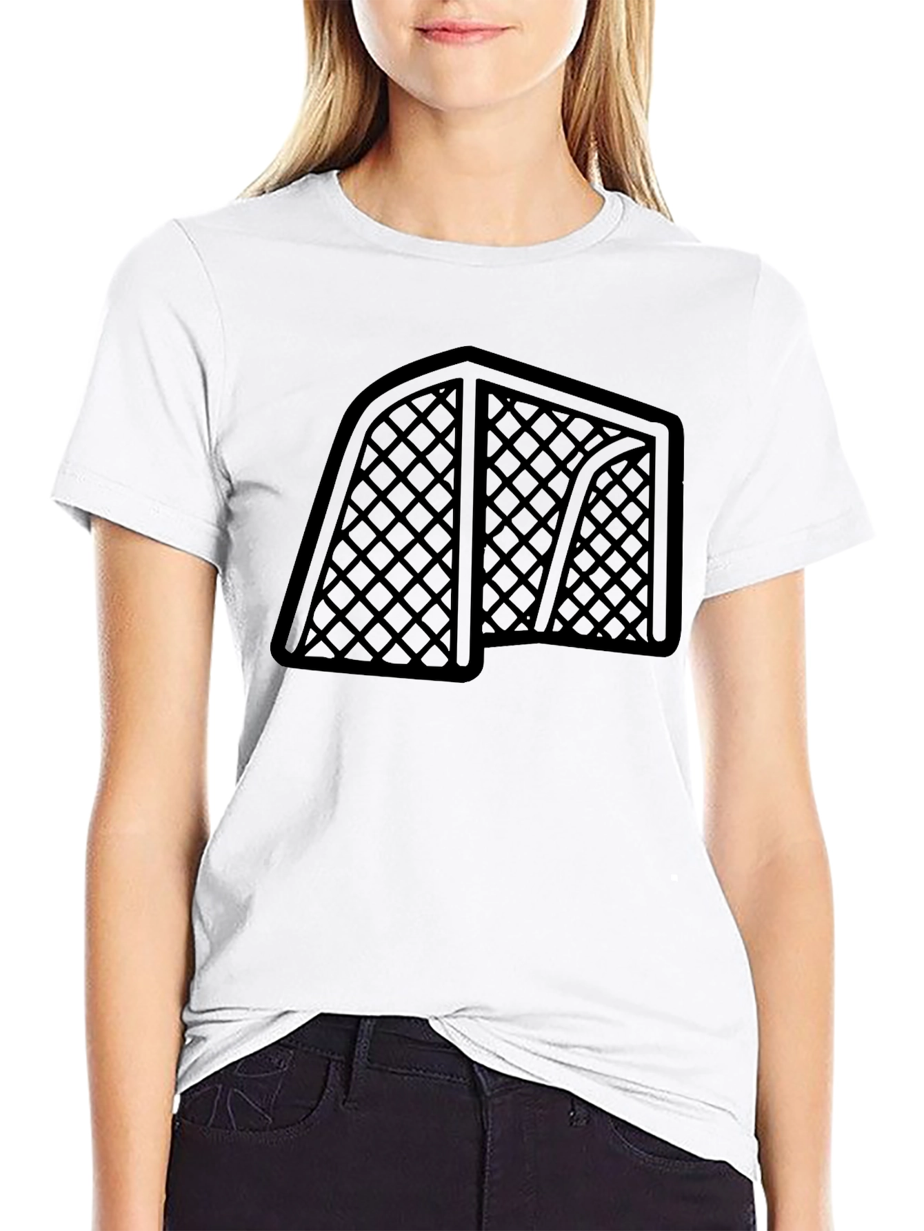 Black Hockey Goal Graphic Tee - Black Cotton view 9