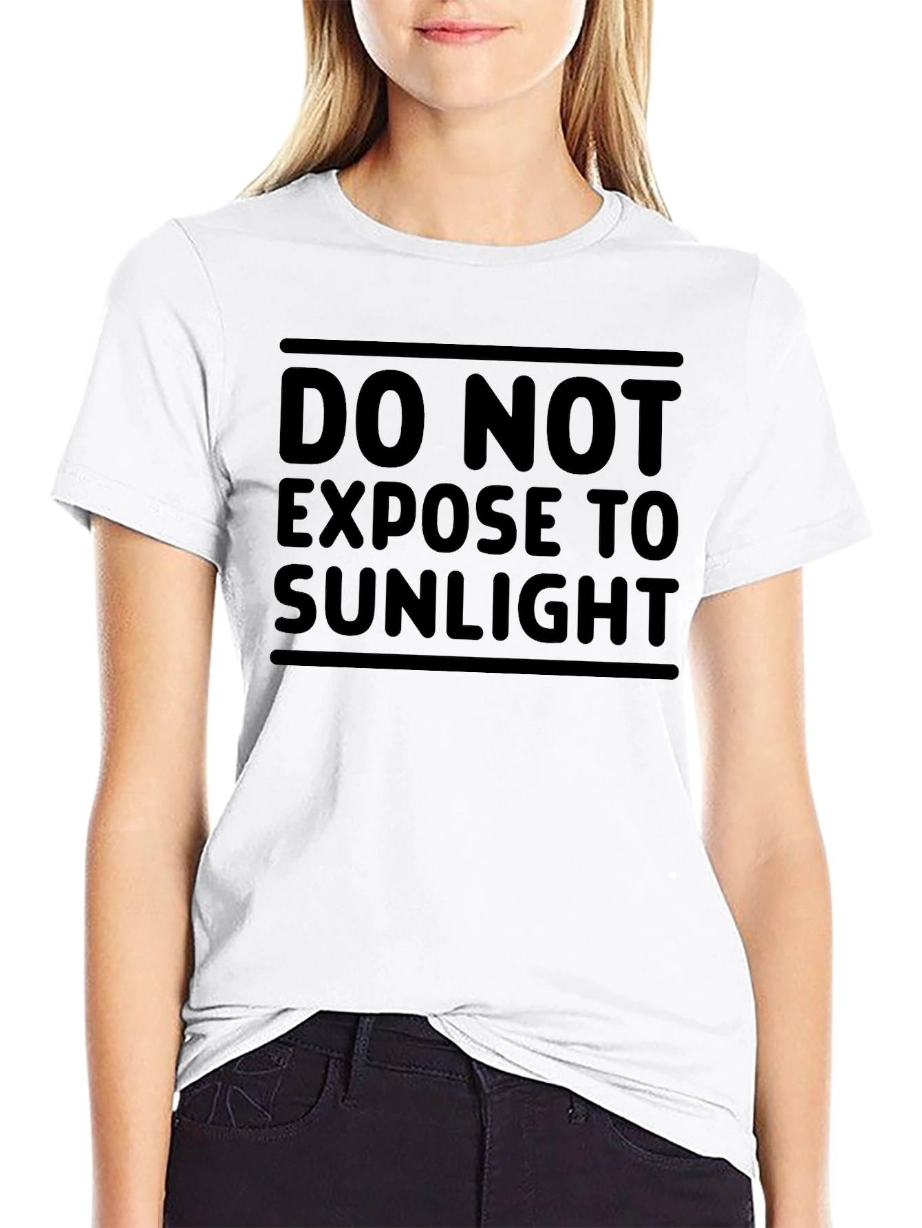 Black Do Not Expose to Sunlight Graphic Tee - Soft Cotton view 9