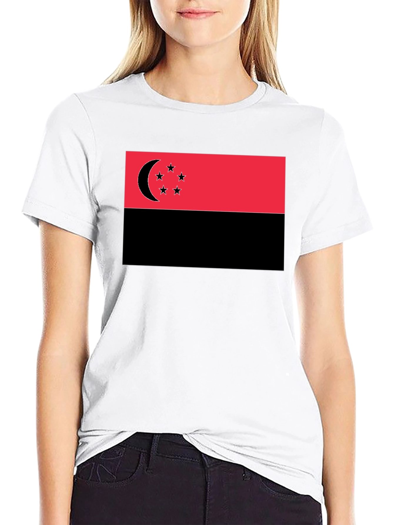 Black Crescent Moon Stars Graphic Tee view 9