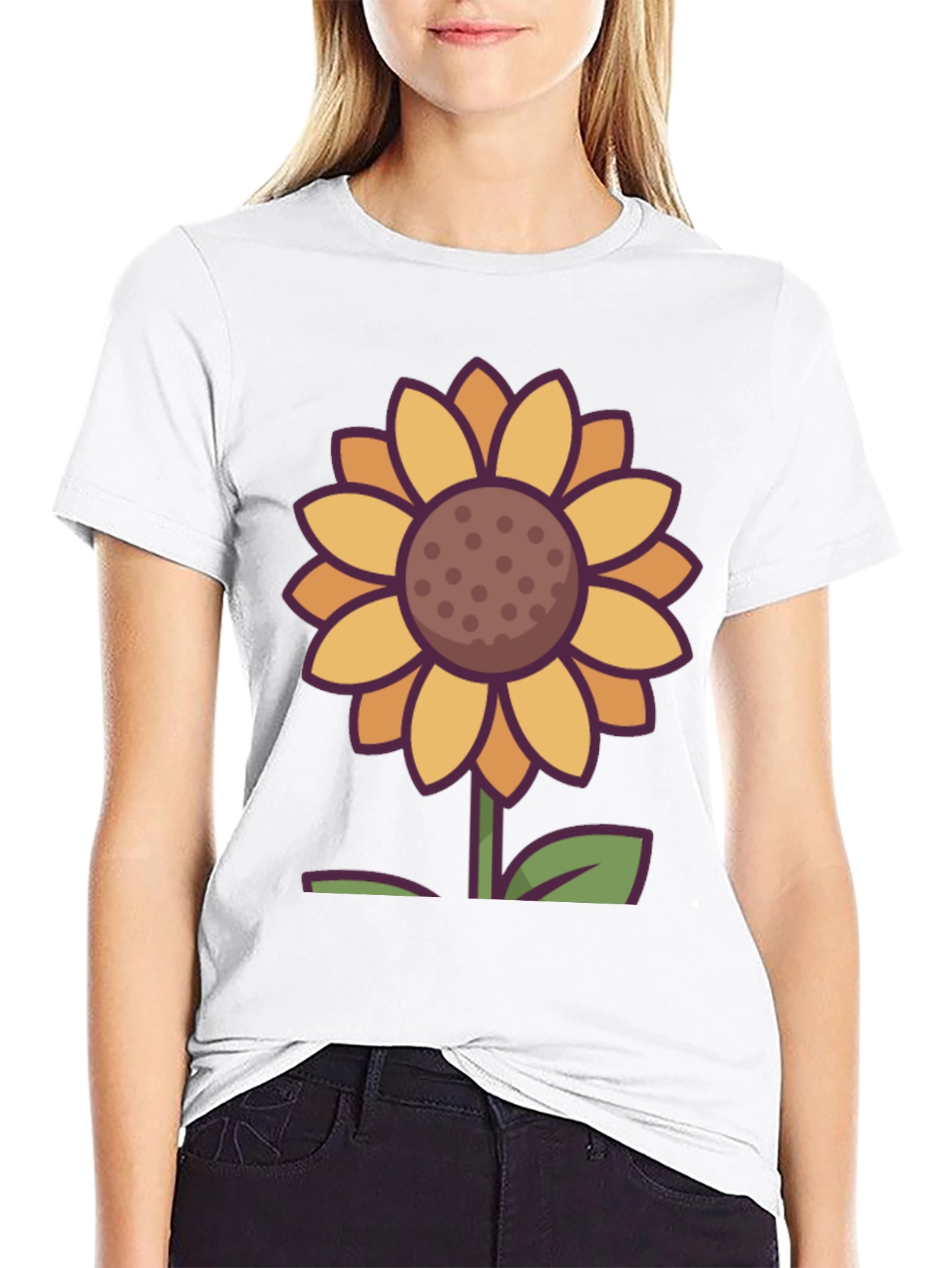 Black Sunflower Graphic Tee - Unisex Black T-Shirt view 9