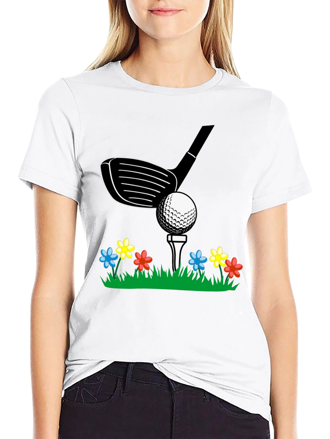Golf Club & Flowers Graphic Tee - 9