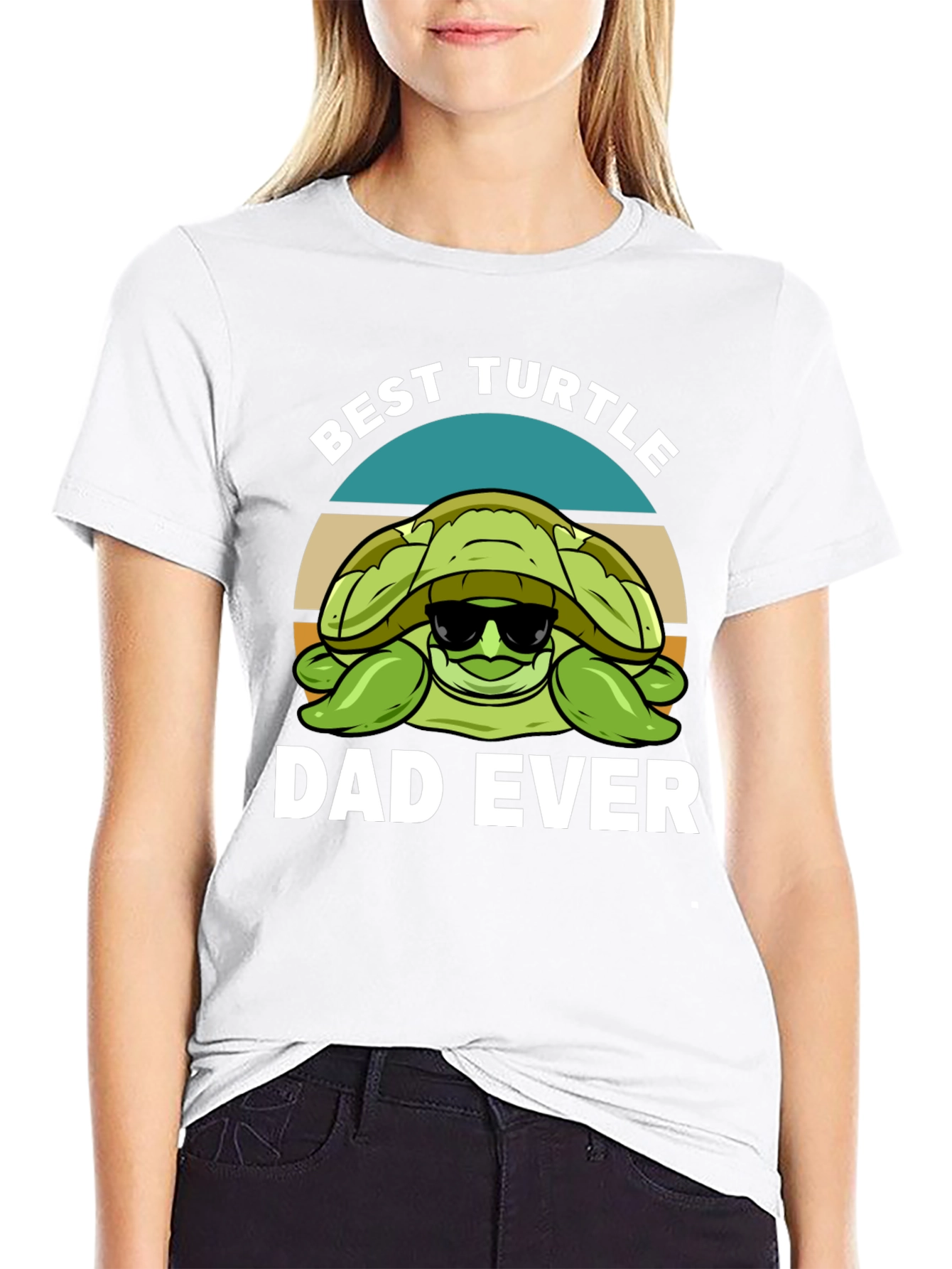 Black Best Turtle Dad Ever Graphic T-Shirt view 9