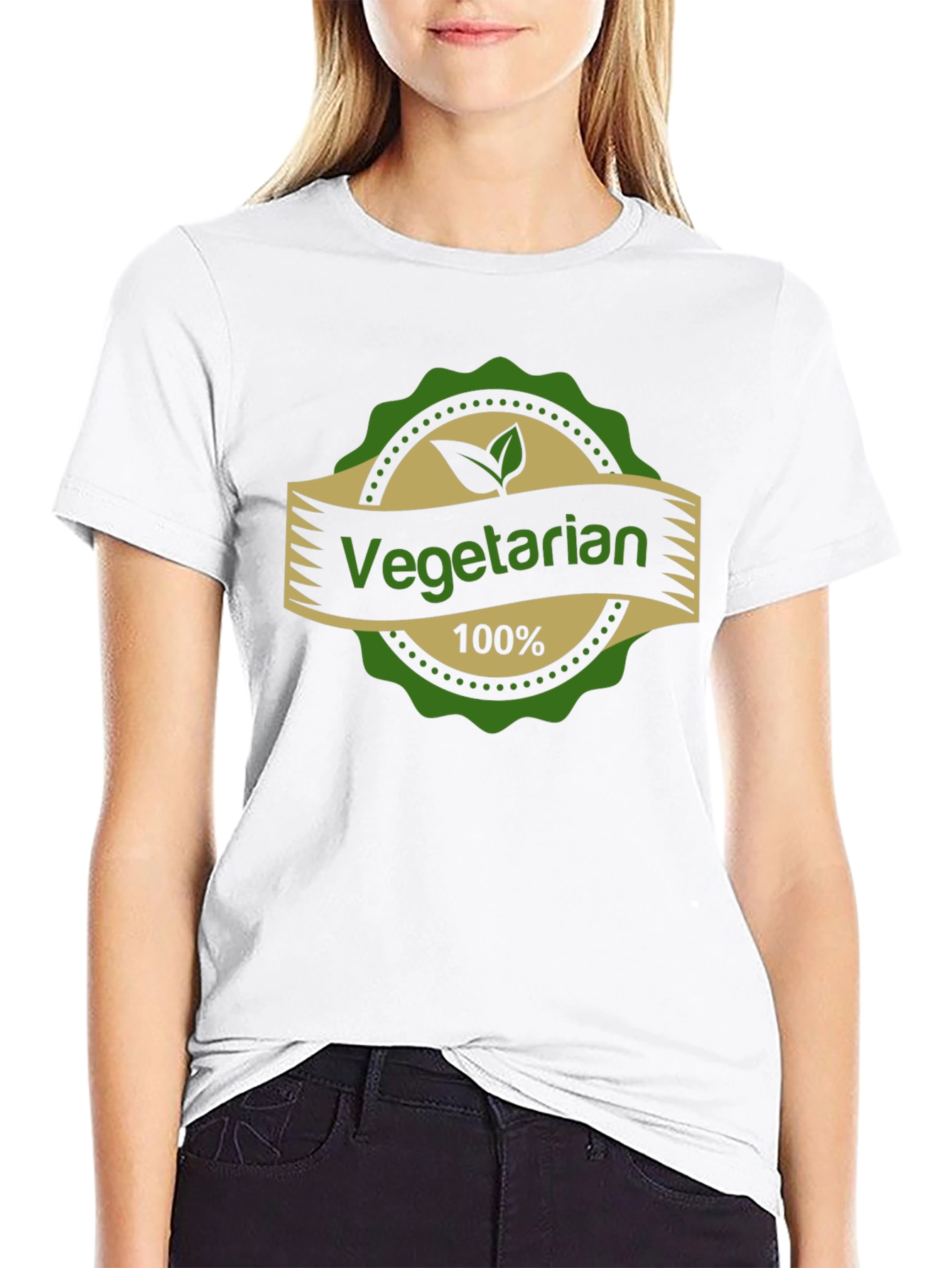 Black Vegetarian 100% T-Shirt view 9