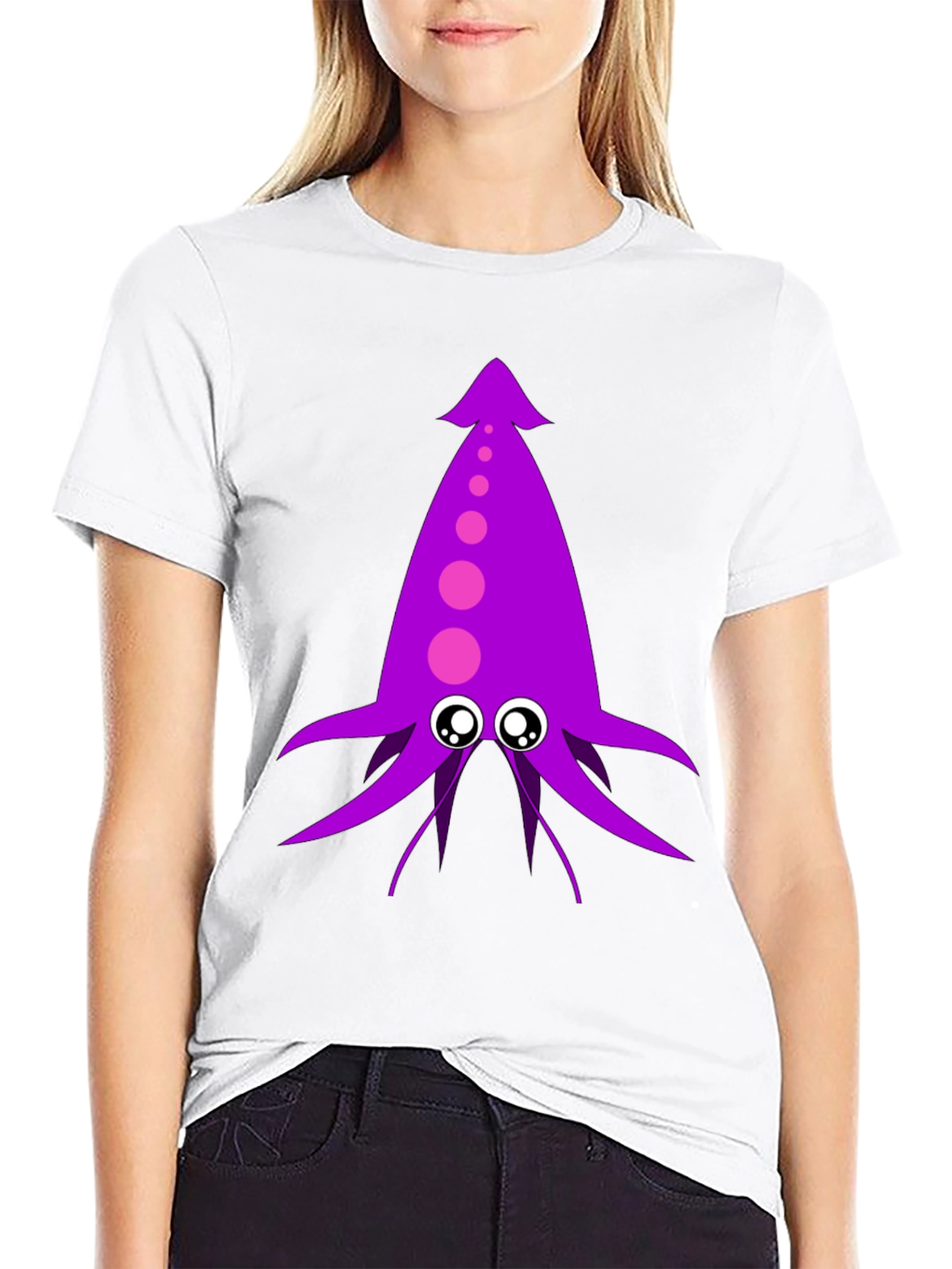 Black Purple Squid Graphic Tee - Men's Black T-Shirt view 9
