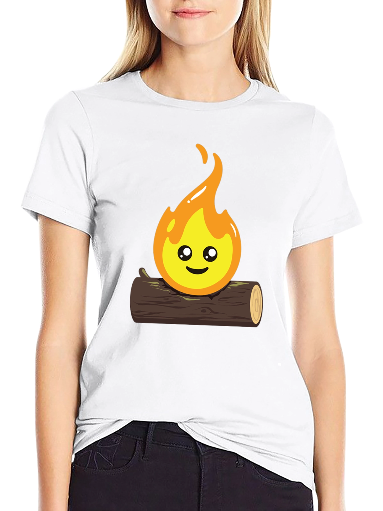 Black Cute Campfire Graphic T-Shirt - Black view 9