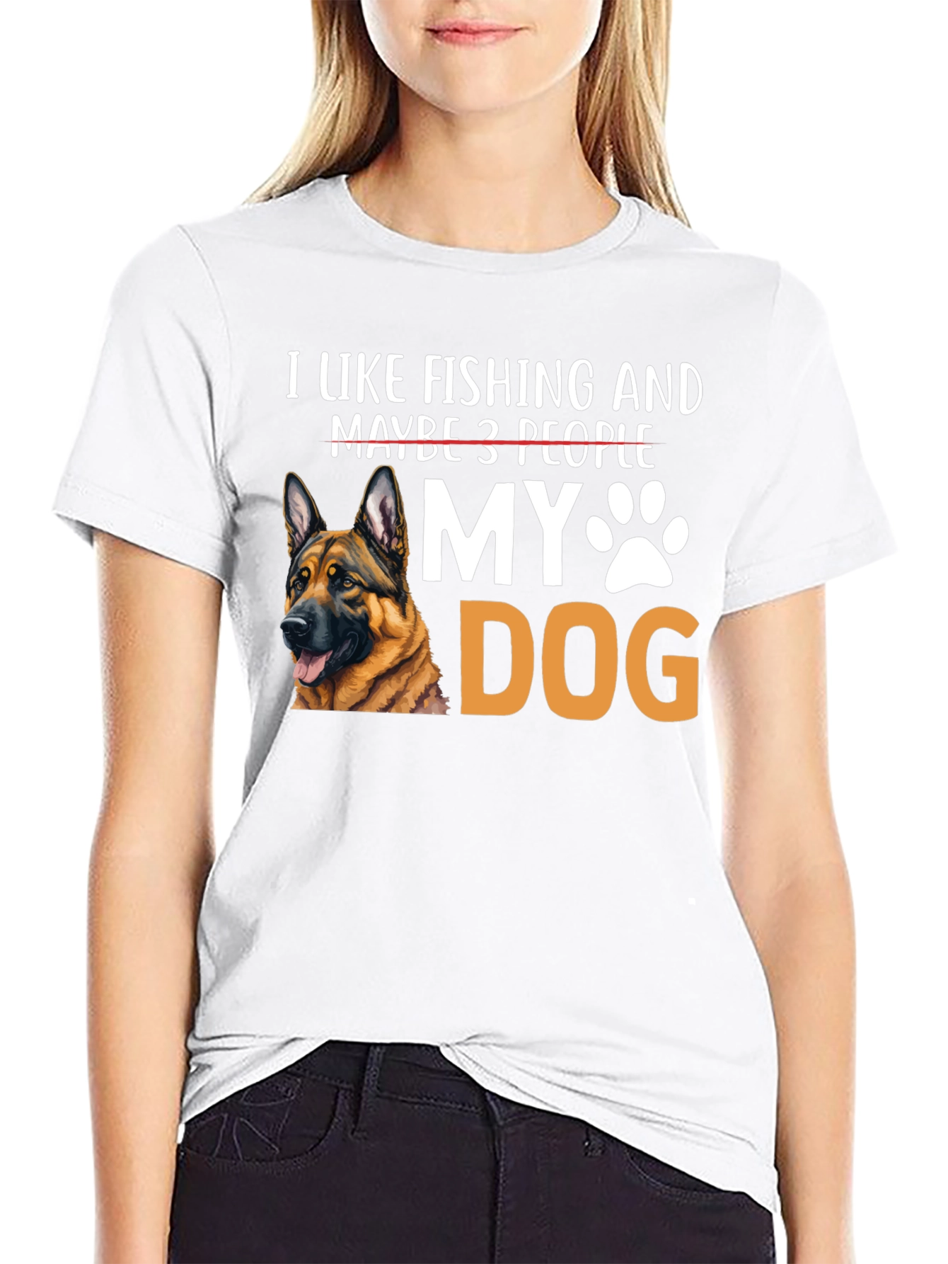 Black I Like Fishing & My Dog T-Shirt view 9