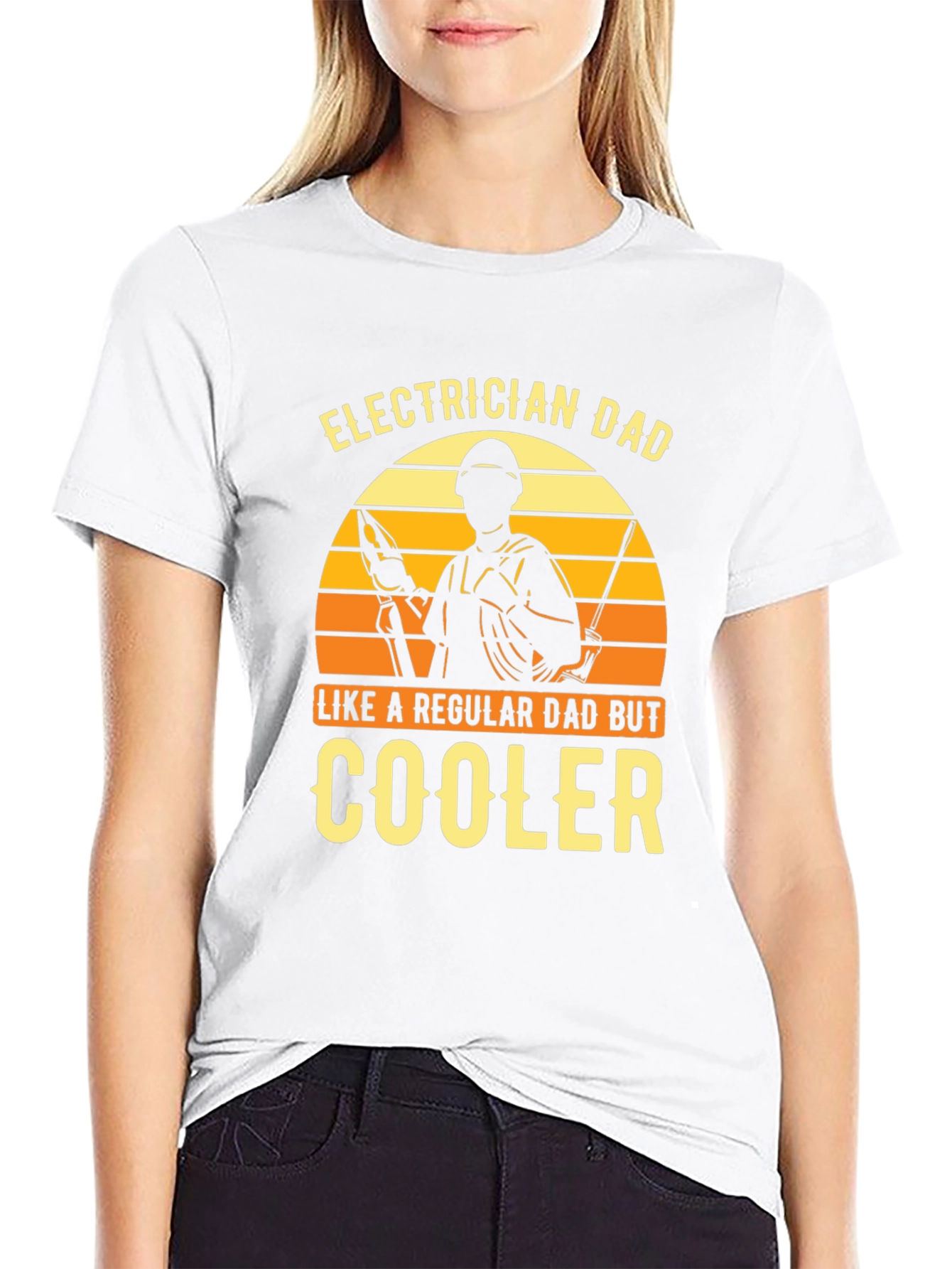 Black Electrician Dad - Cooler Graphic T-Shirt view 9