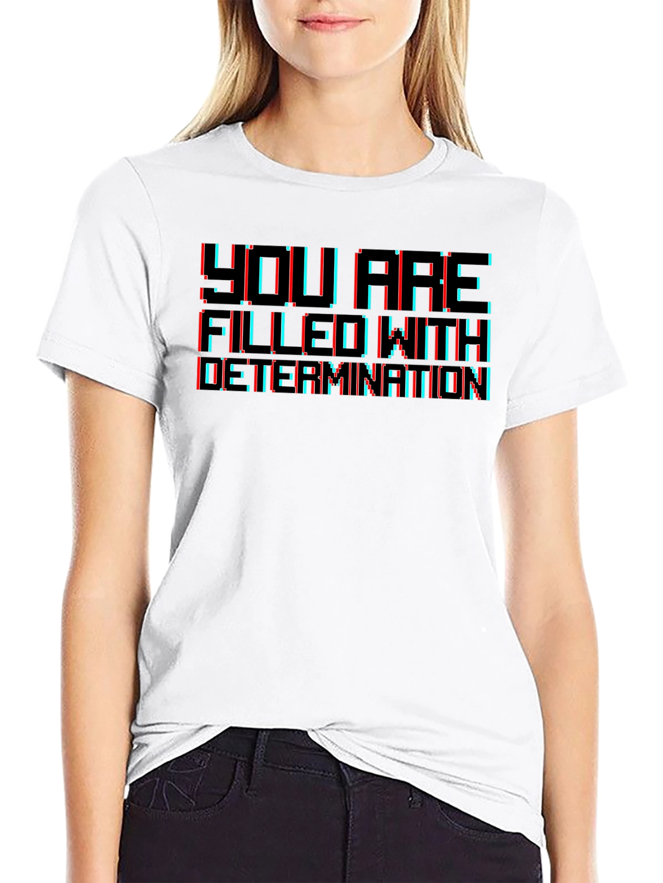 Black Determination Graphic T-Shirt - Retro Gaming Style view 9