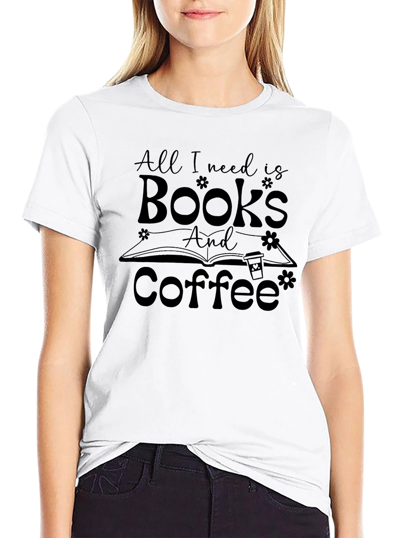 Black Books and Coffee Graphic T-Shirt view 9