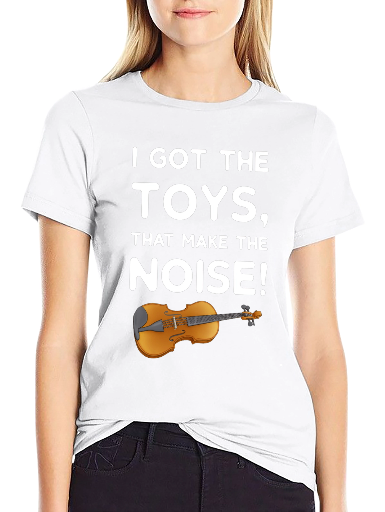 Black I Got The Toys Violin Black T-Shirt view 9