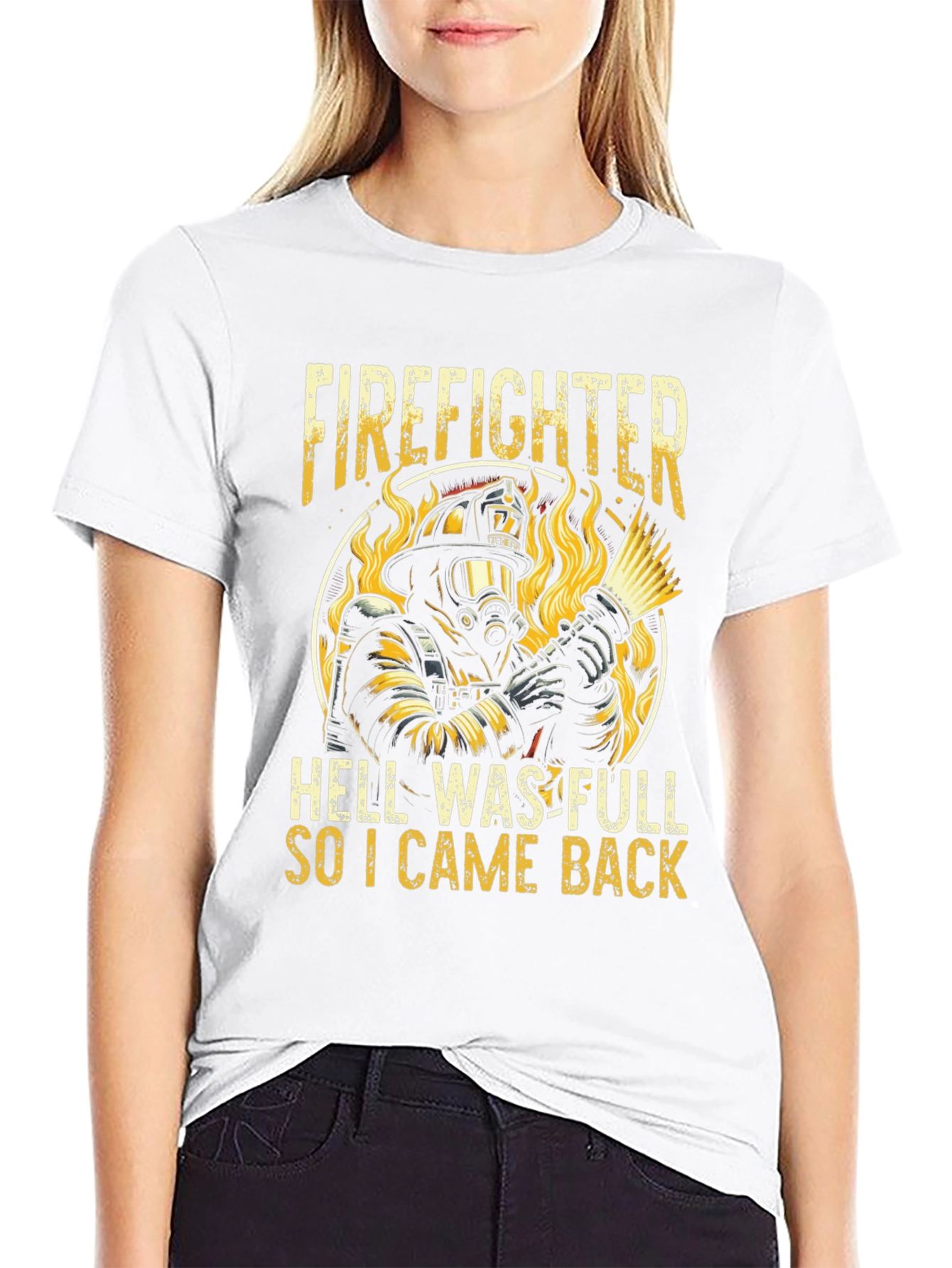 Black Firefighter Graphic T-Shirt view 9