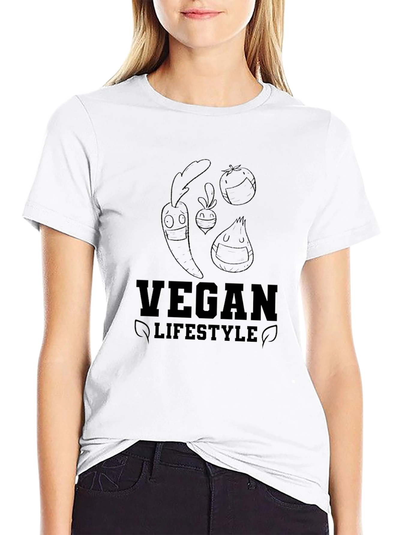 Black Vegan Lifestyle Black Graphic T-Shirt view 9