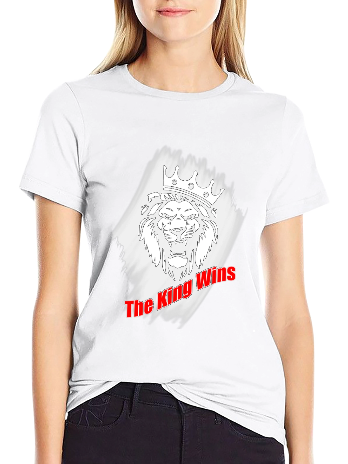 Black King Wins Graphic Tee - Black Cotton T-Shirt view 9