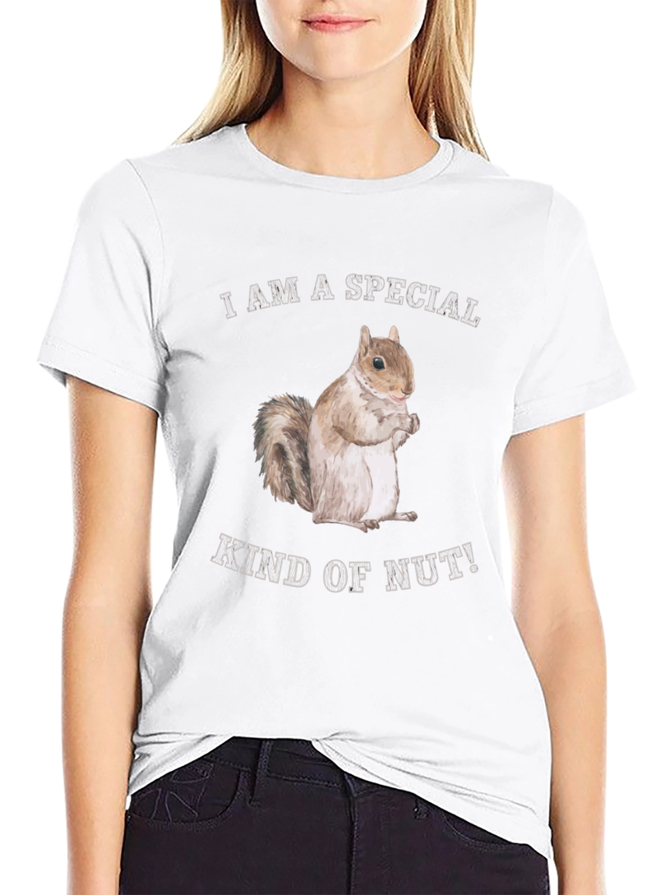 Black Funny Squirrel "Special Kind of Nut" Graphic T-Shirt view 9