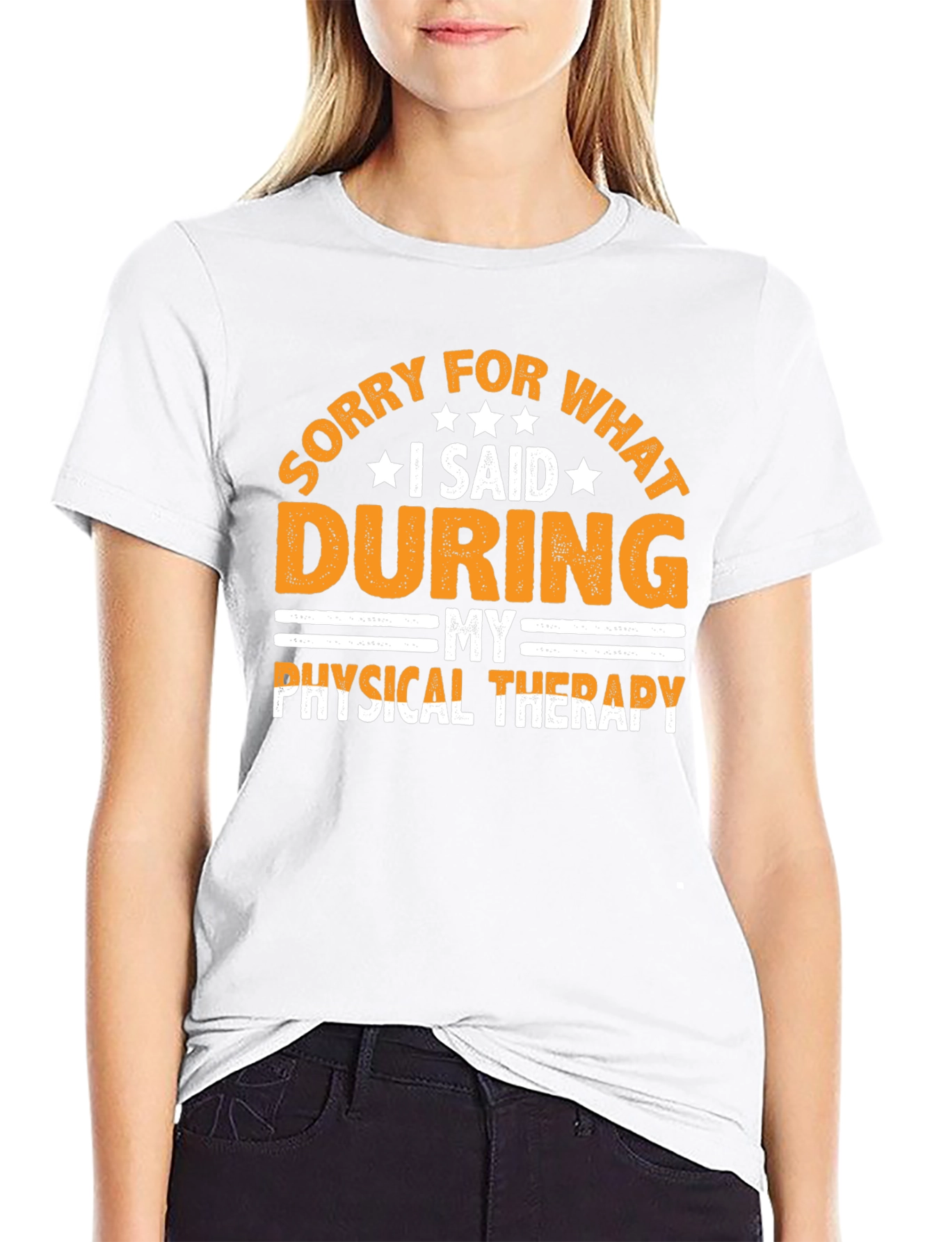 Black Funny Therapy T-Shirt: Sorry For What I Said view 9