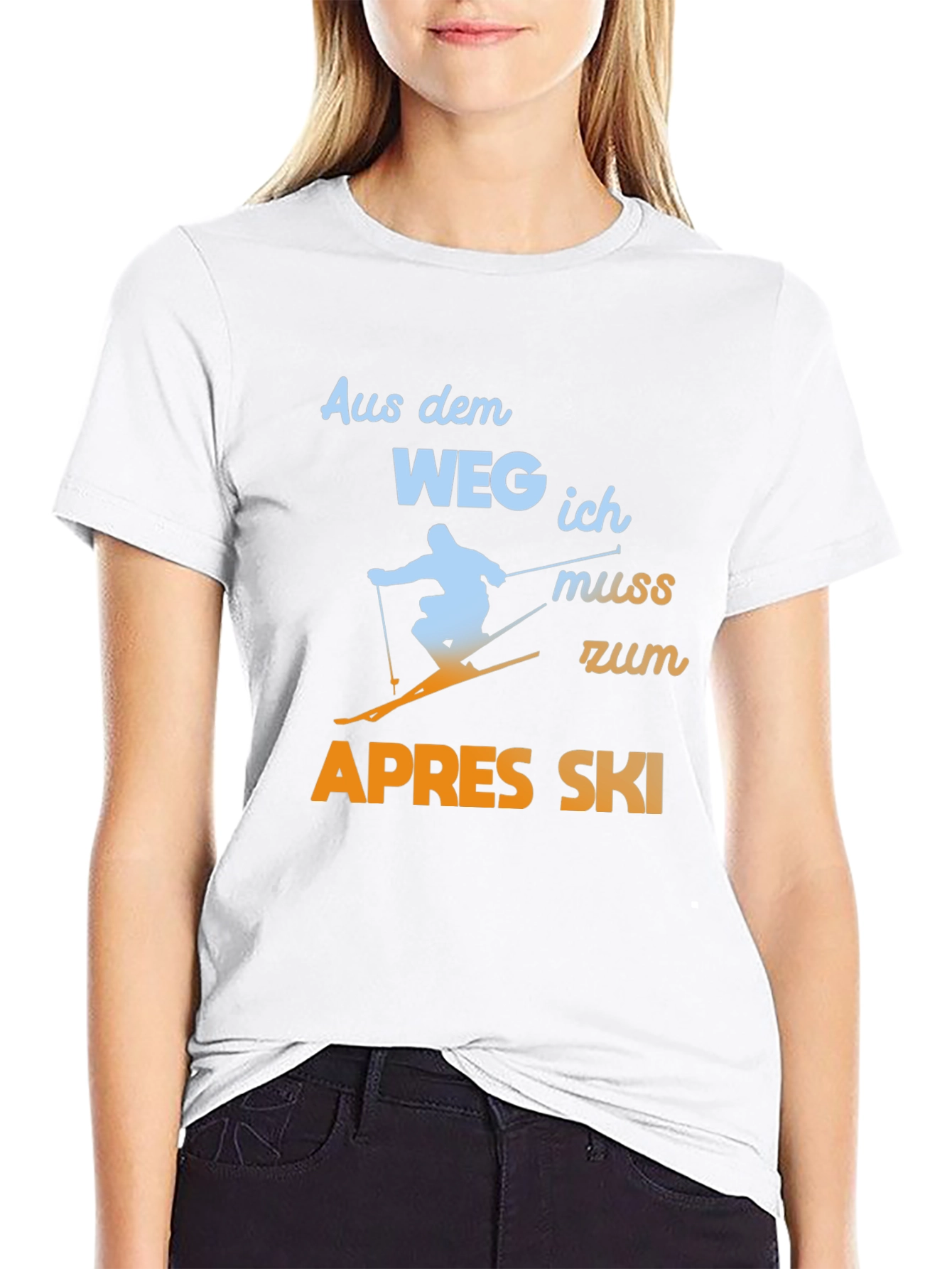 Black Apres Ski T-Shirt - Funny Skiing Tee view 9
