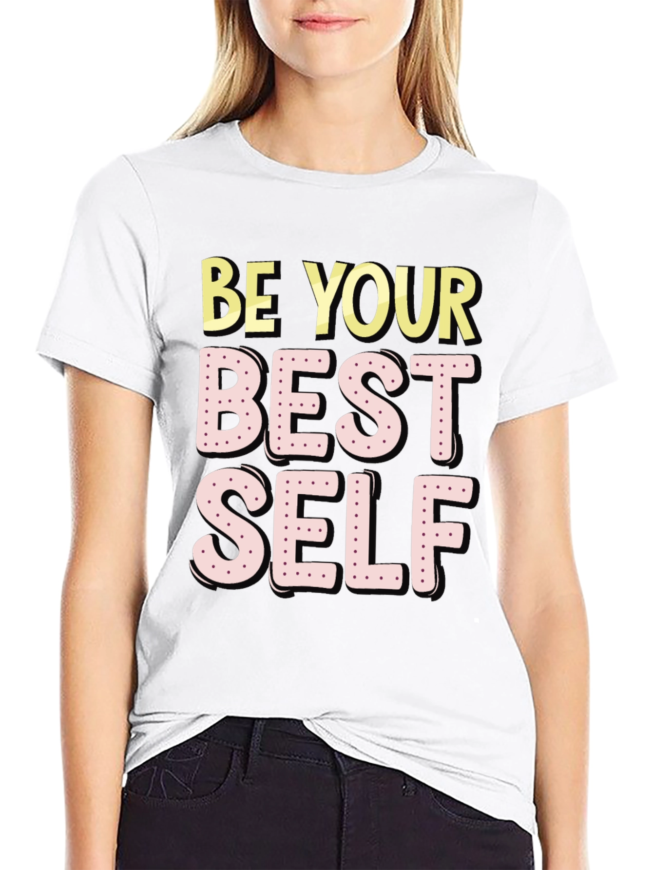Black Be Your Best Self T-Shirt - Motivational Graphic Tee view 9