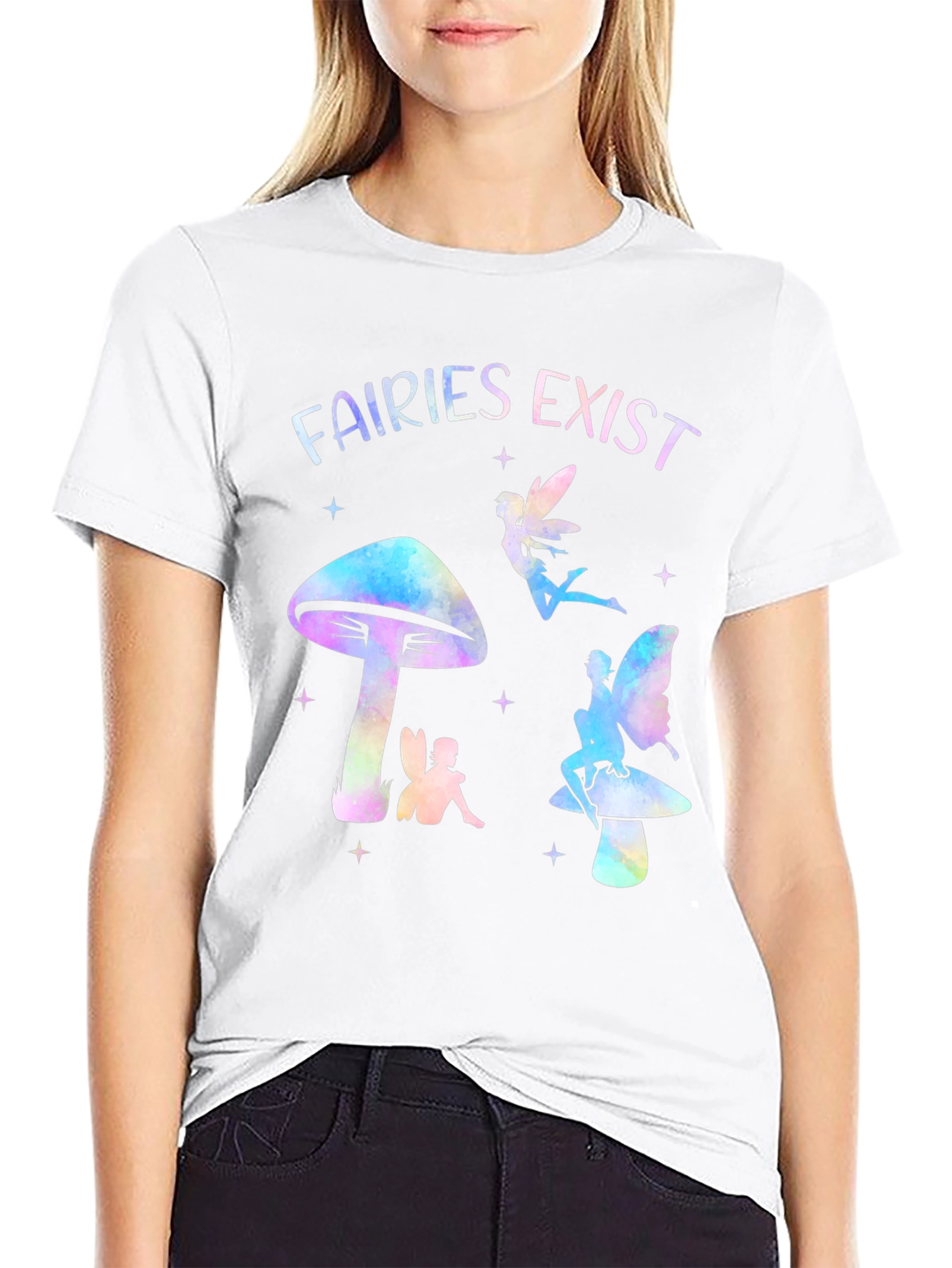 Fairies Exist Graphic Tee - Magical Mushroom Design - 9