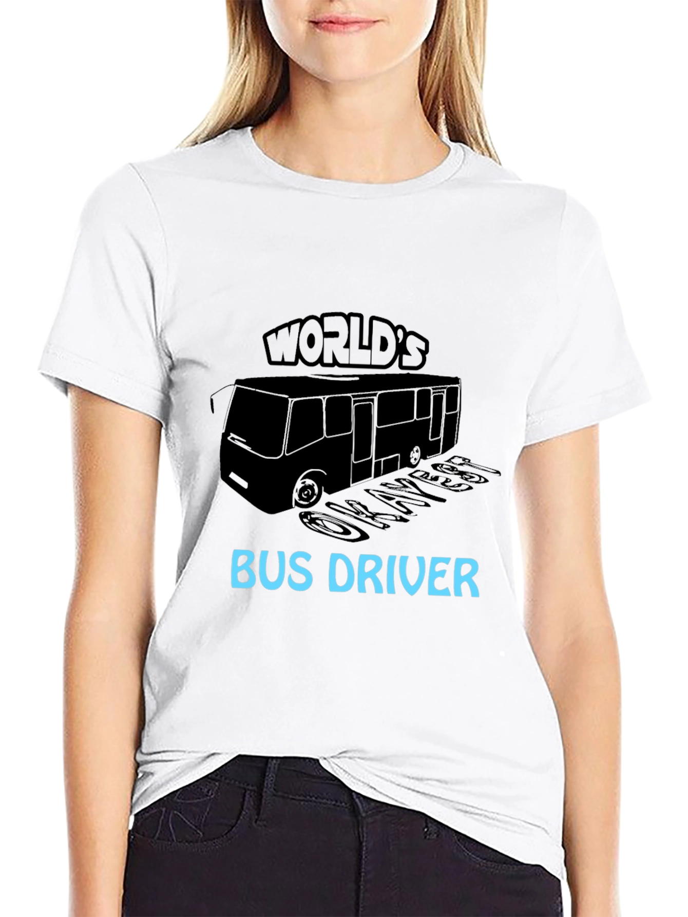 Black World's Okayest Bus Driver Black T-Shirt view 9