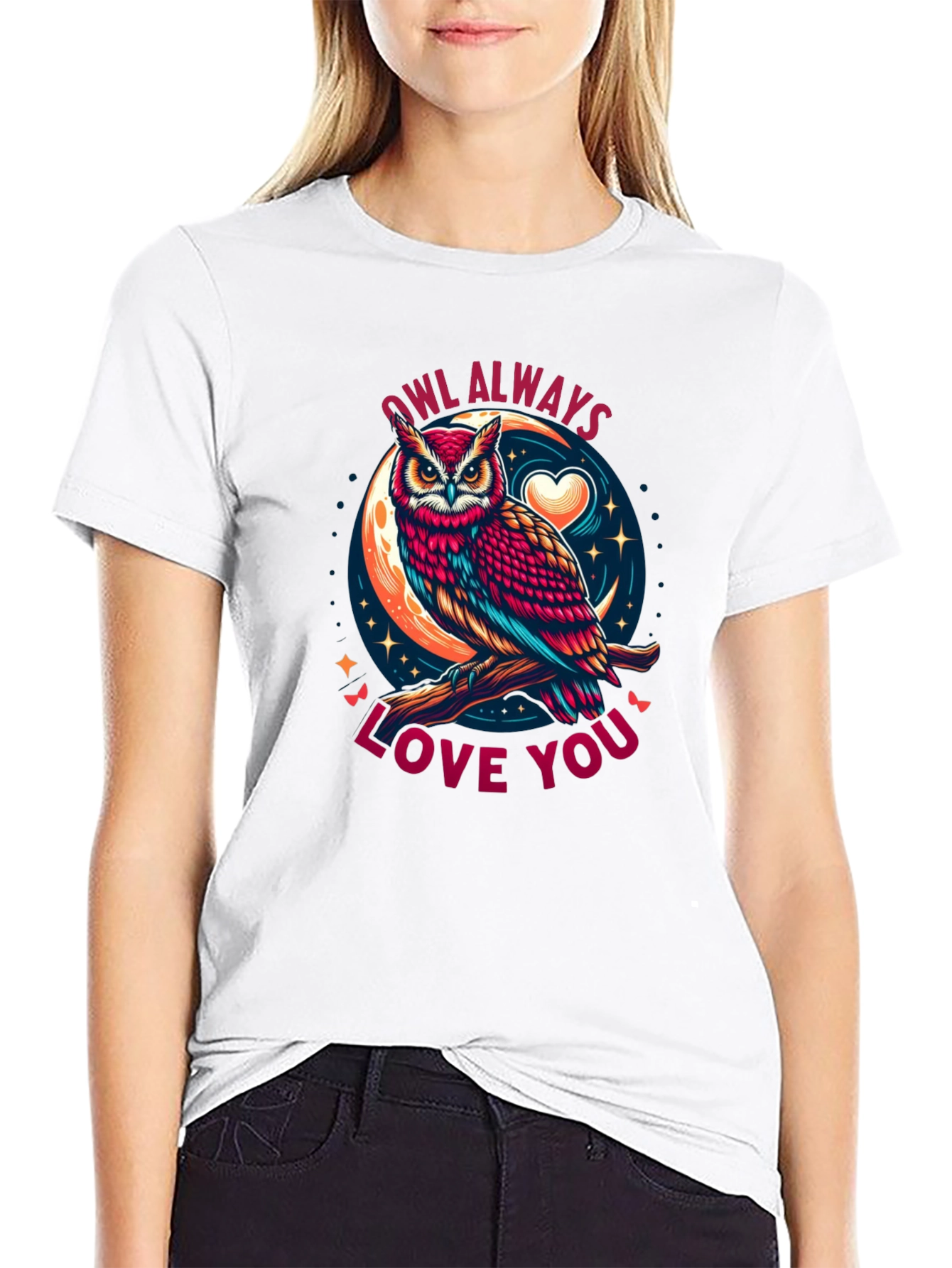 Black Owl Always Love You Graphic Tee view 9