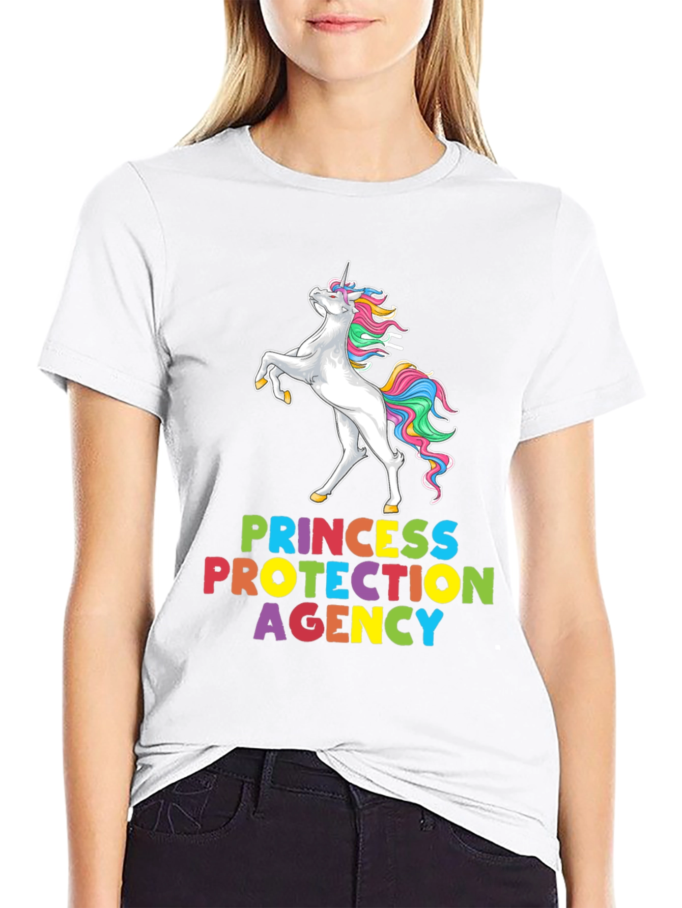 Black Princess Protection Agency Unicorn Graphic Tee view 9