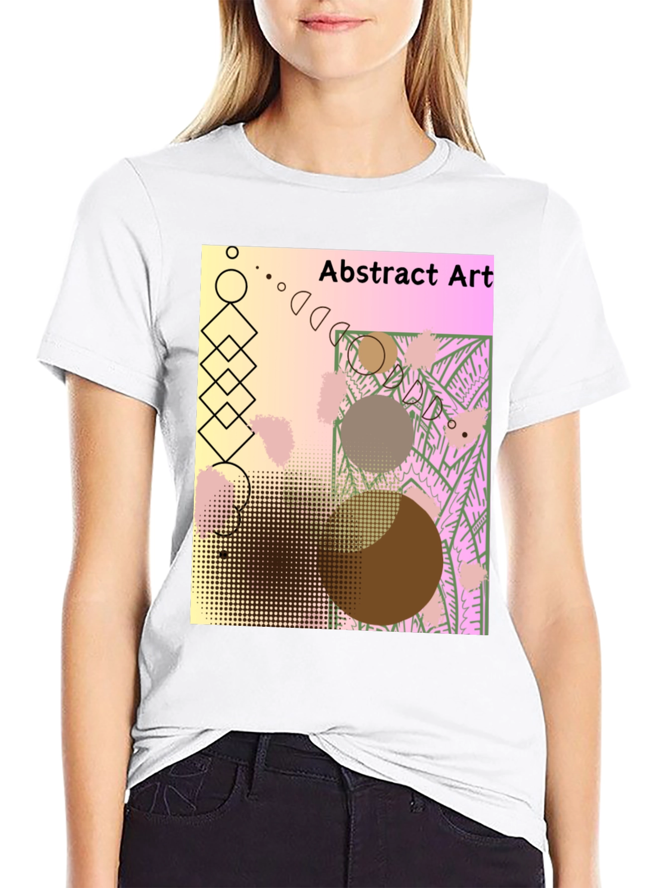 Black Abstract Art Graphic Tee - Unique Design view 9