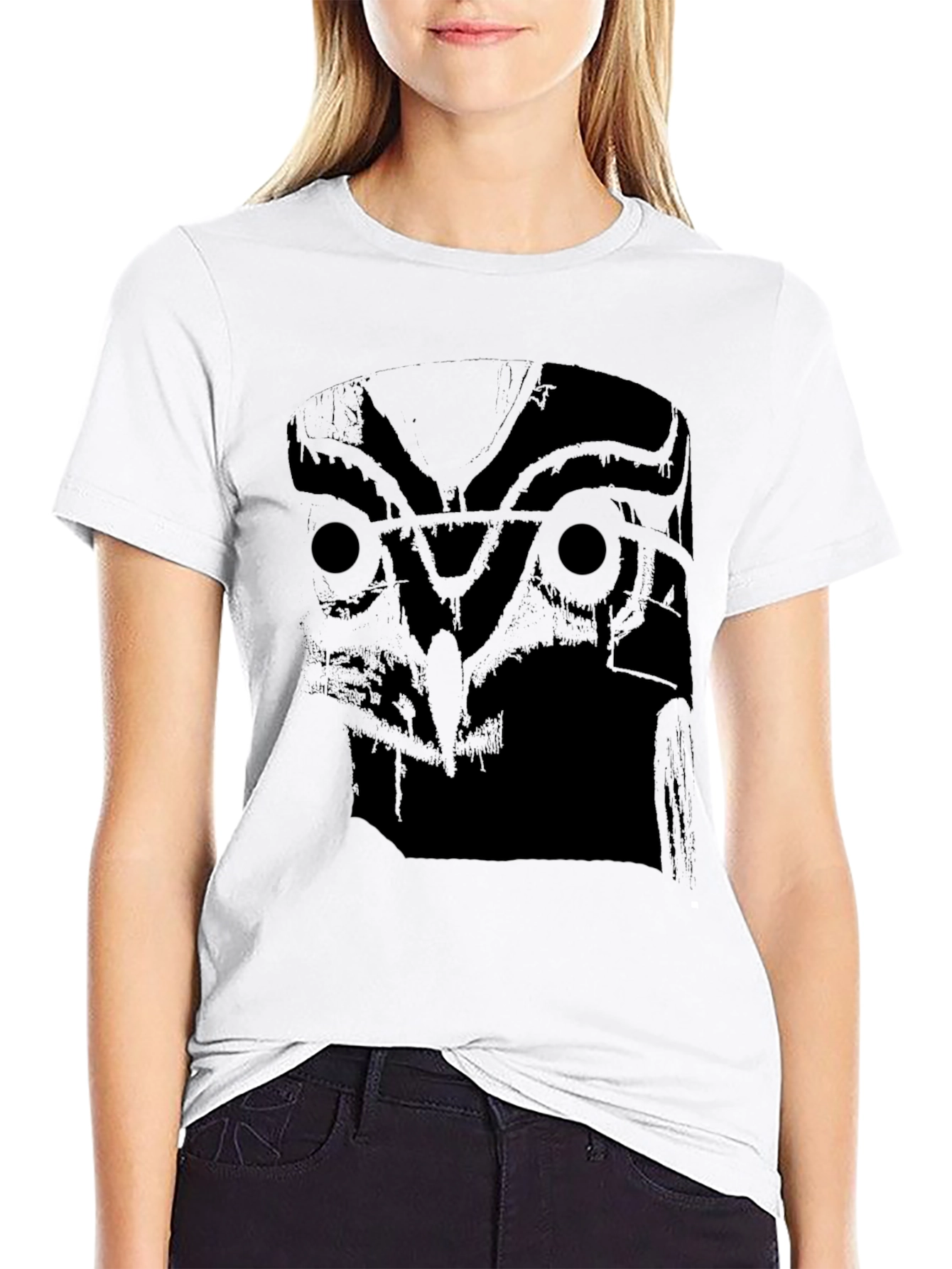 Black Men's Black Owl Graphic T-Shirt view 9