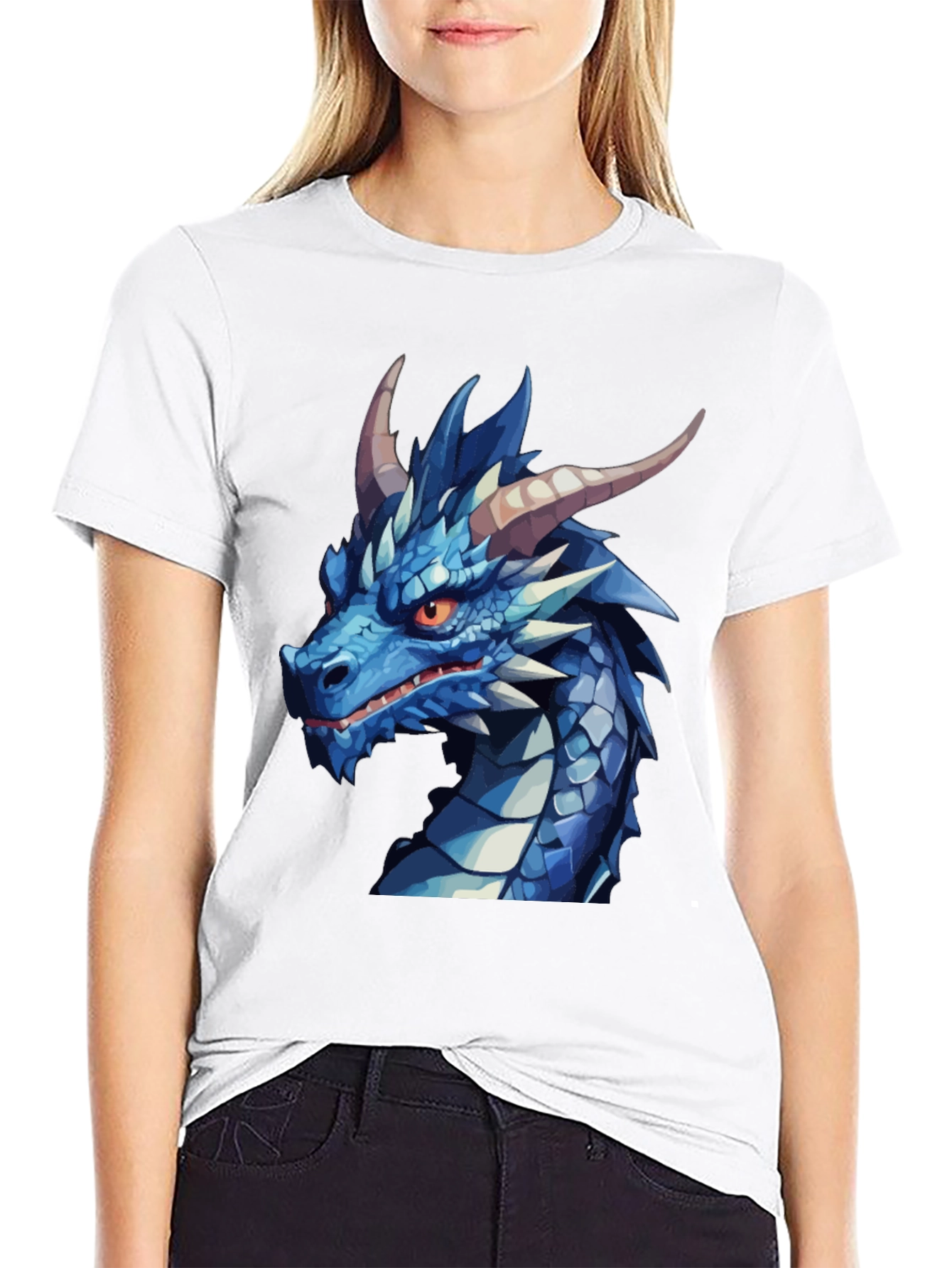 Black Dragon Graphic Tee - Black Cotton Blend T-Shirt view 9