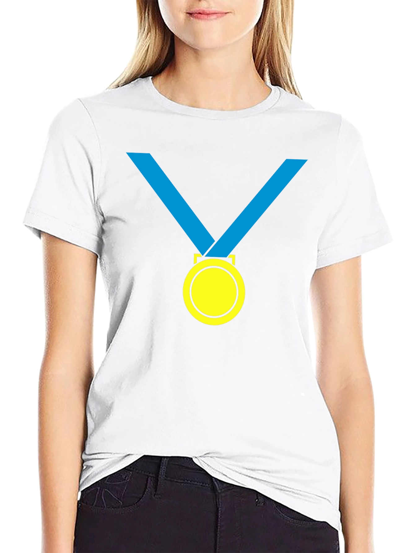Black Winner's Medal Graphic Tee - Black Cotton T-Shirt view 9