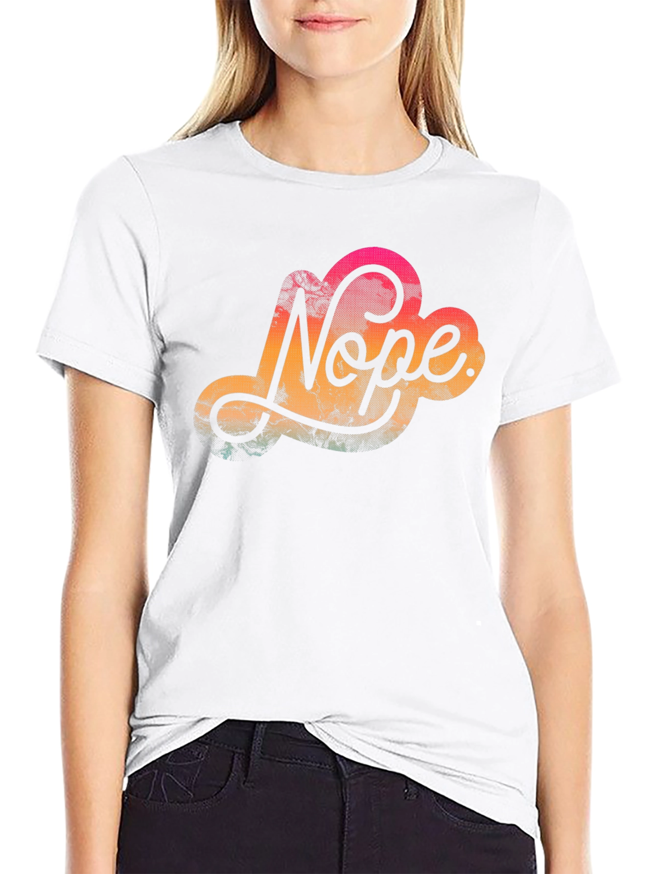 Black Nope Graphic Tee - Casual Black T-Shirt view 9