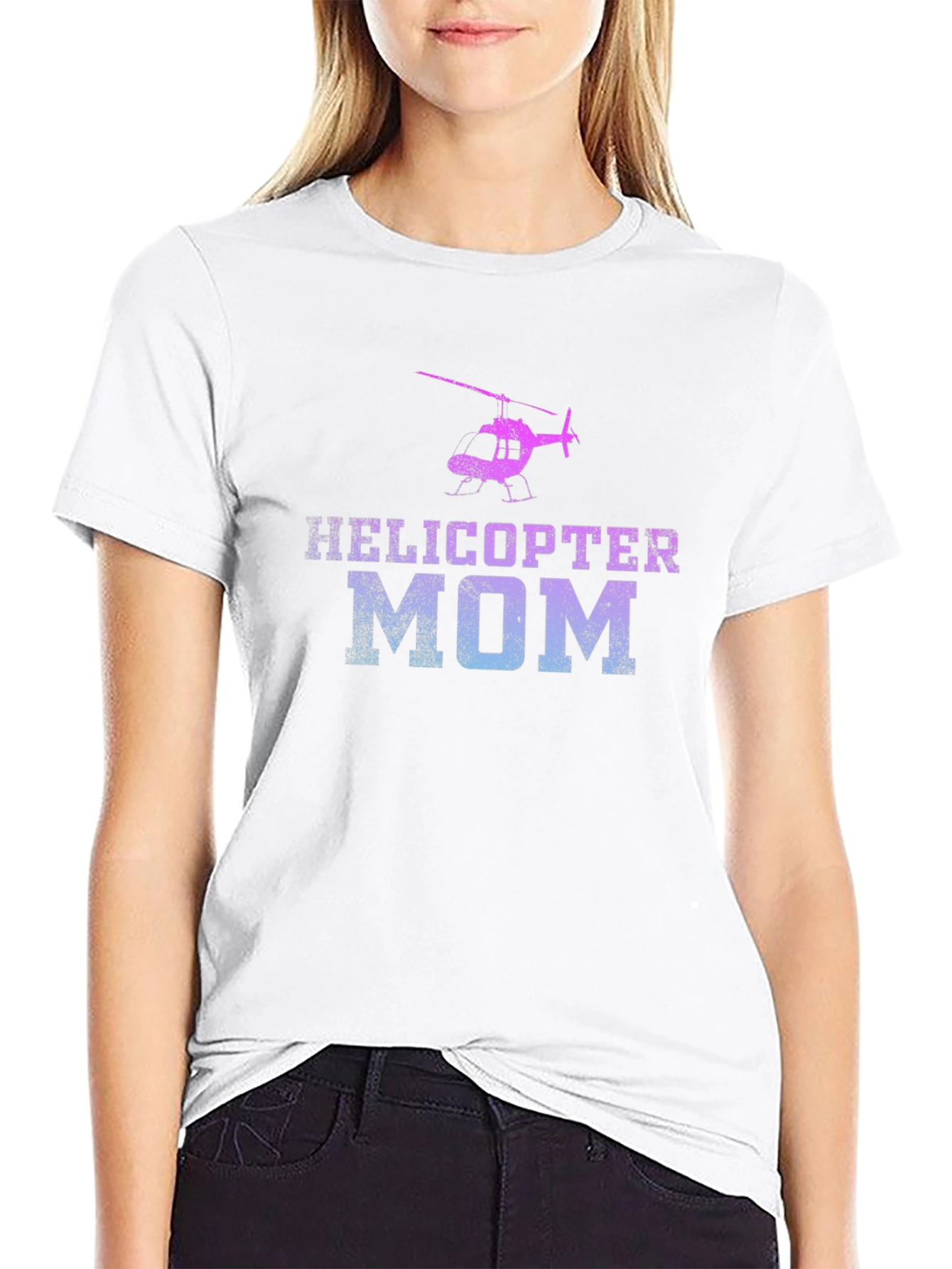 Black Helicopter Mom Novelty T-Shirt view 9