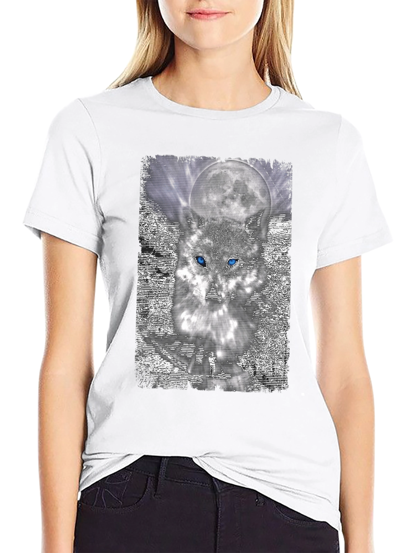 Black Wolf Moon Graphic Tee view 9