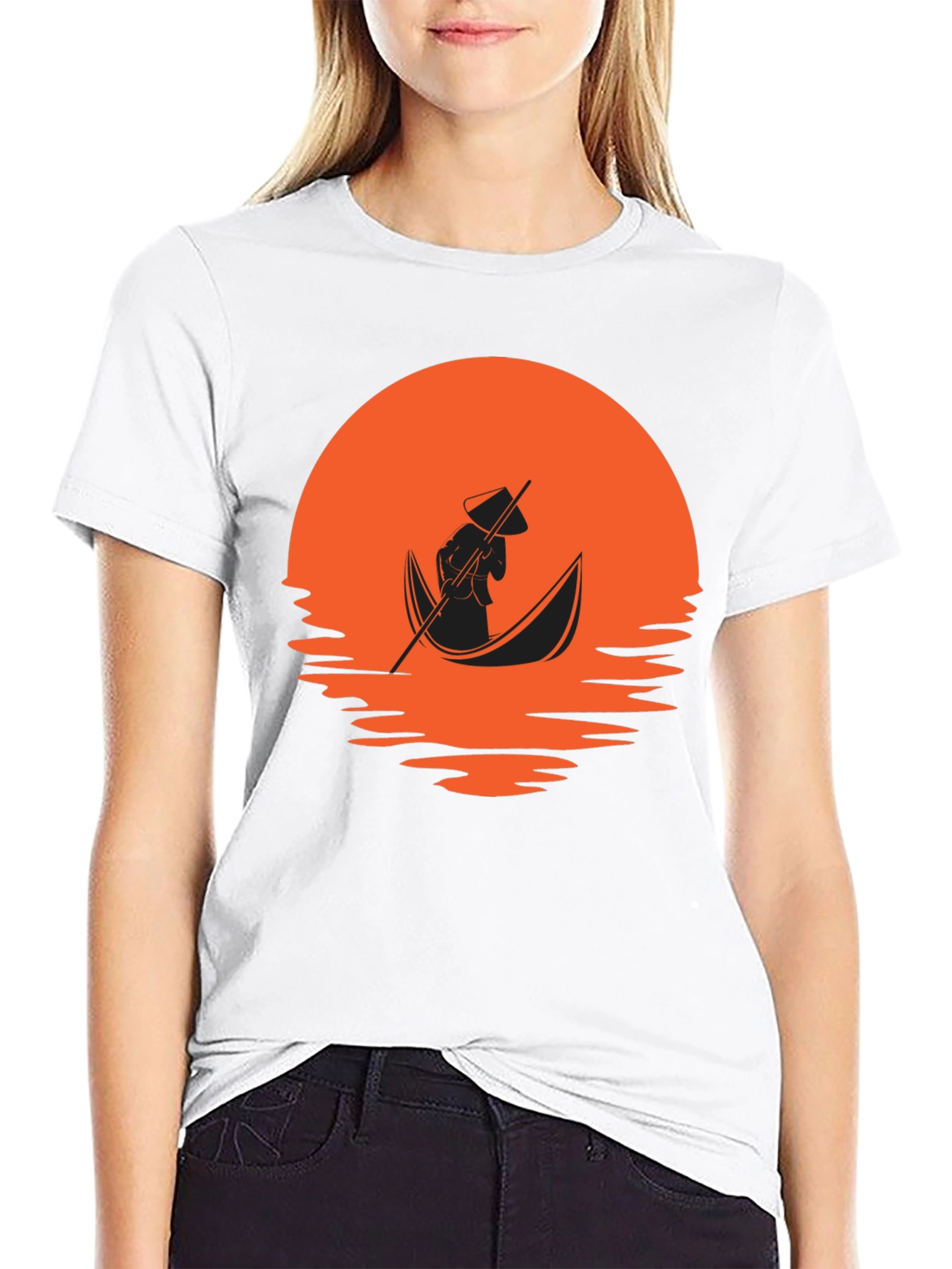 Black Sunset Boat Ride Graphic Tee - Black view 9
