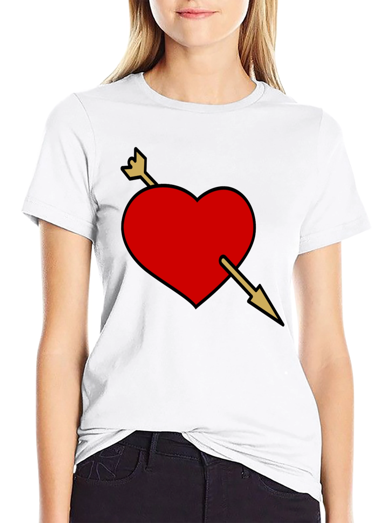 Black Heart Arrow Graphic Black Tee view 9