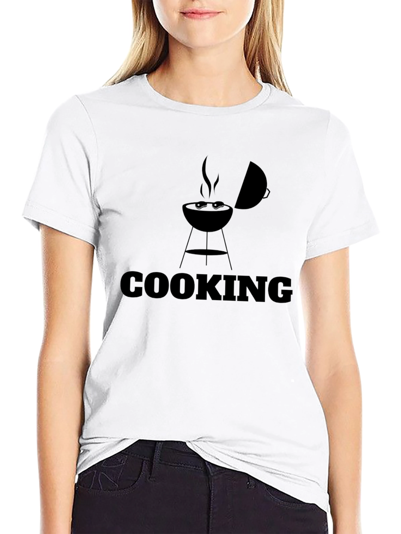 Black Cooking BBQ Graphic T-Shirt - Black view 9