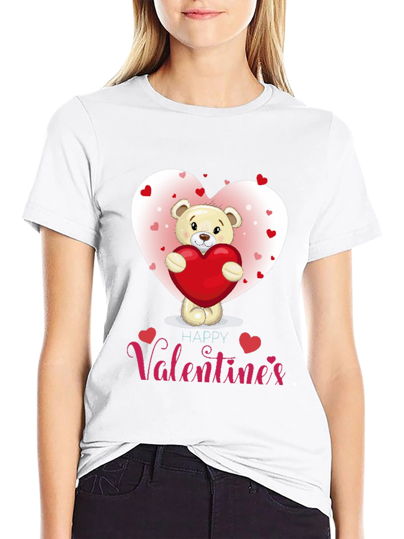 Black Valentine's Day Bear T-Shirt view 9