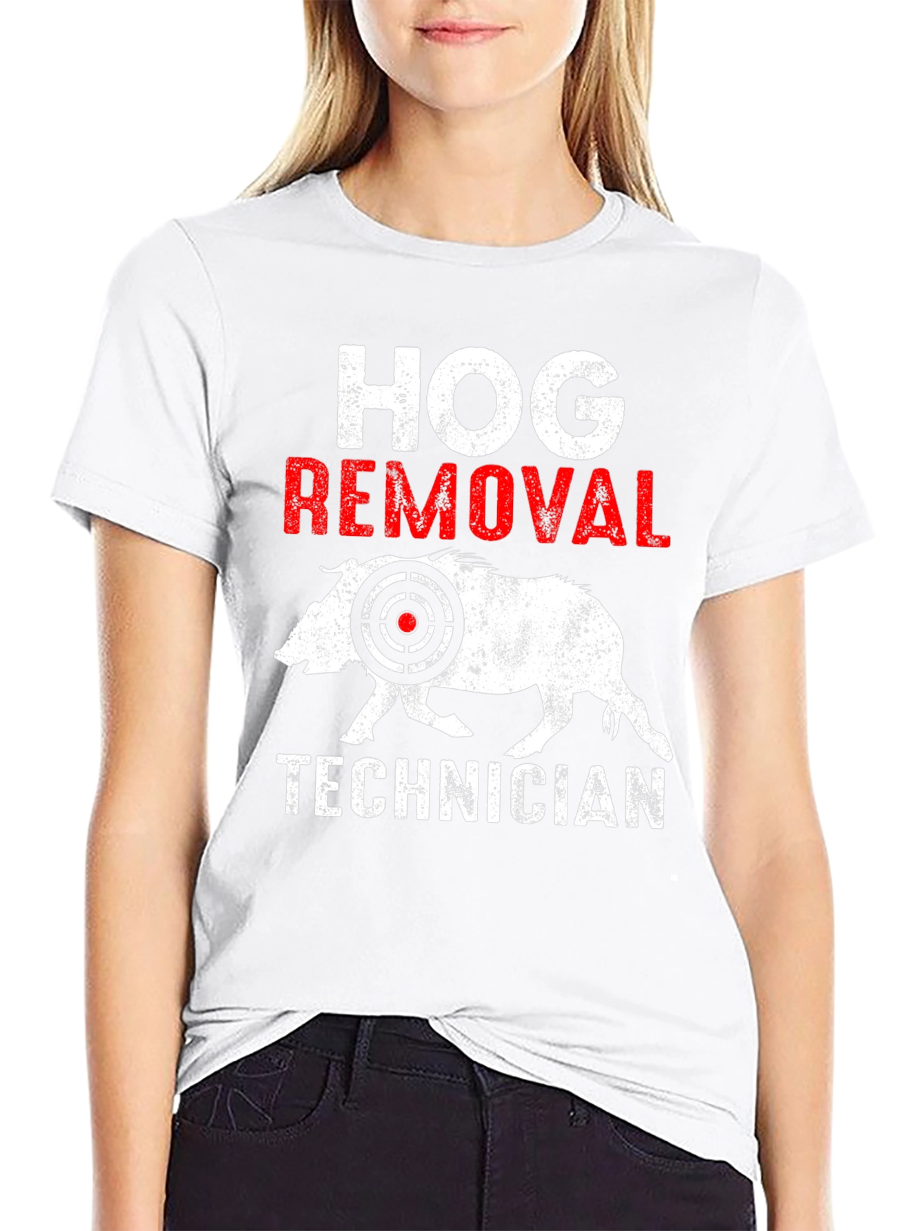Black Hog Removal Technician T-Shirt view 9