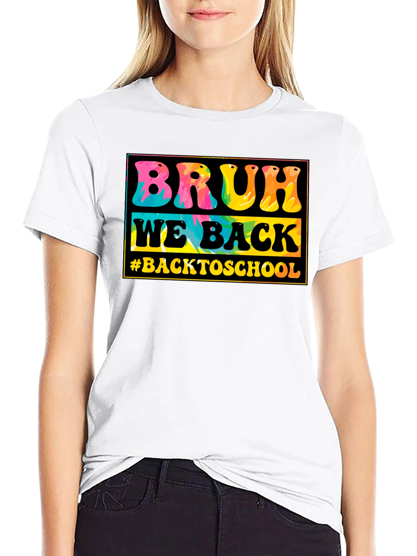 Black Bruh We Back to School Tie-Dye T-Shirt view 9