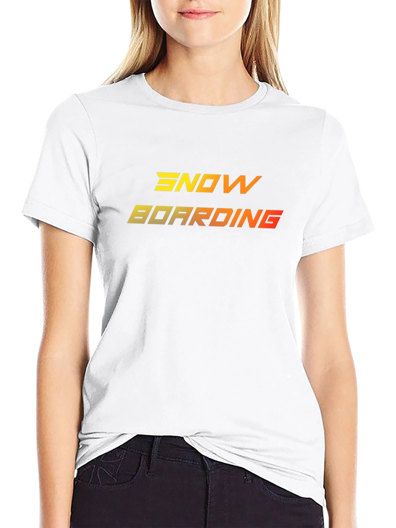 Black Snowboarding Graphic Tee - Black Cotton Blend T-Shirt view 9