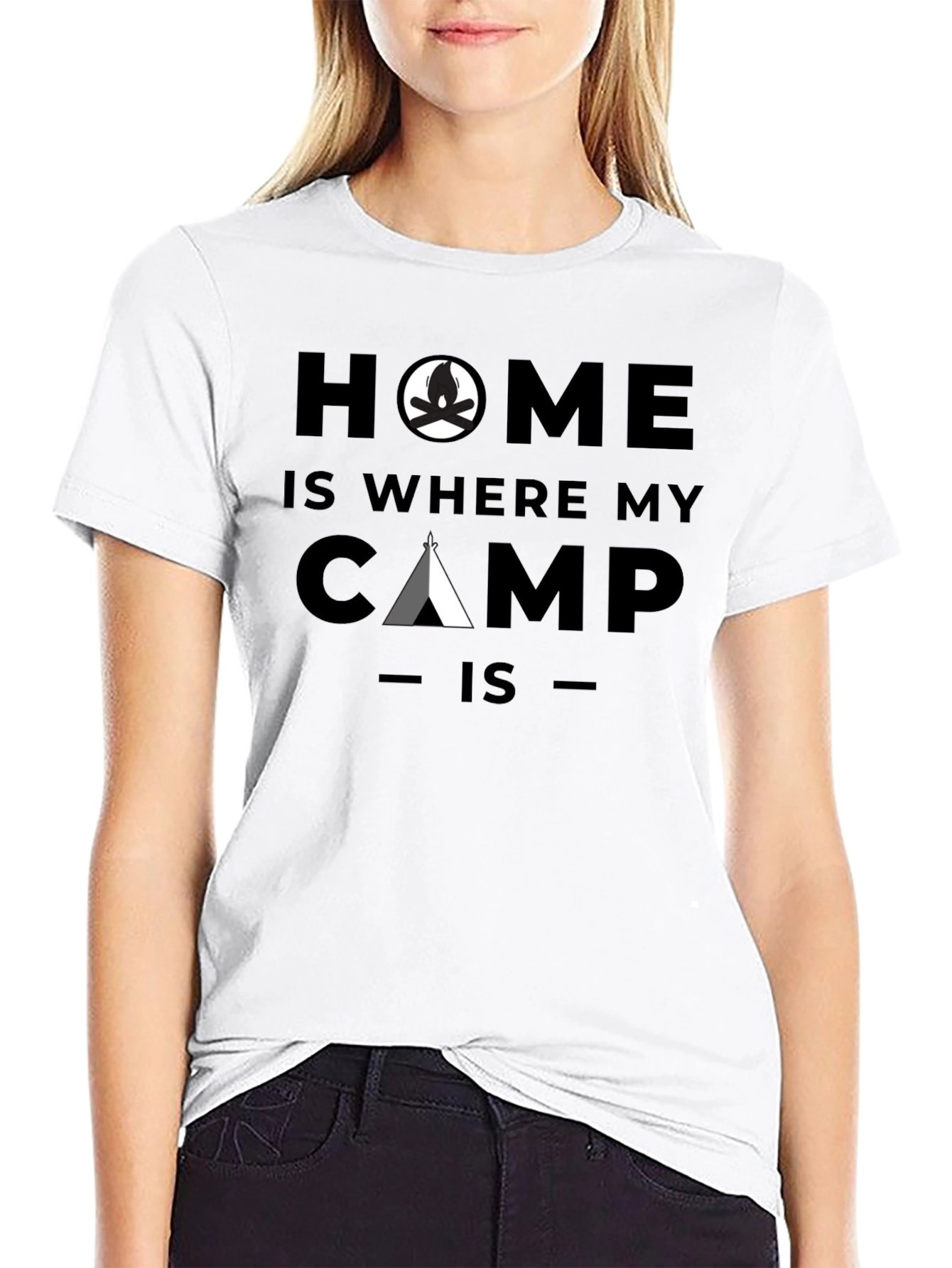 Black Home is Where My Camp Is T-Shirt view 9