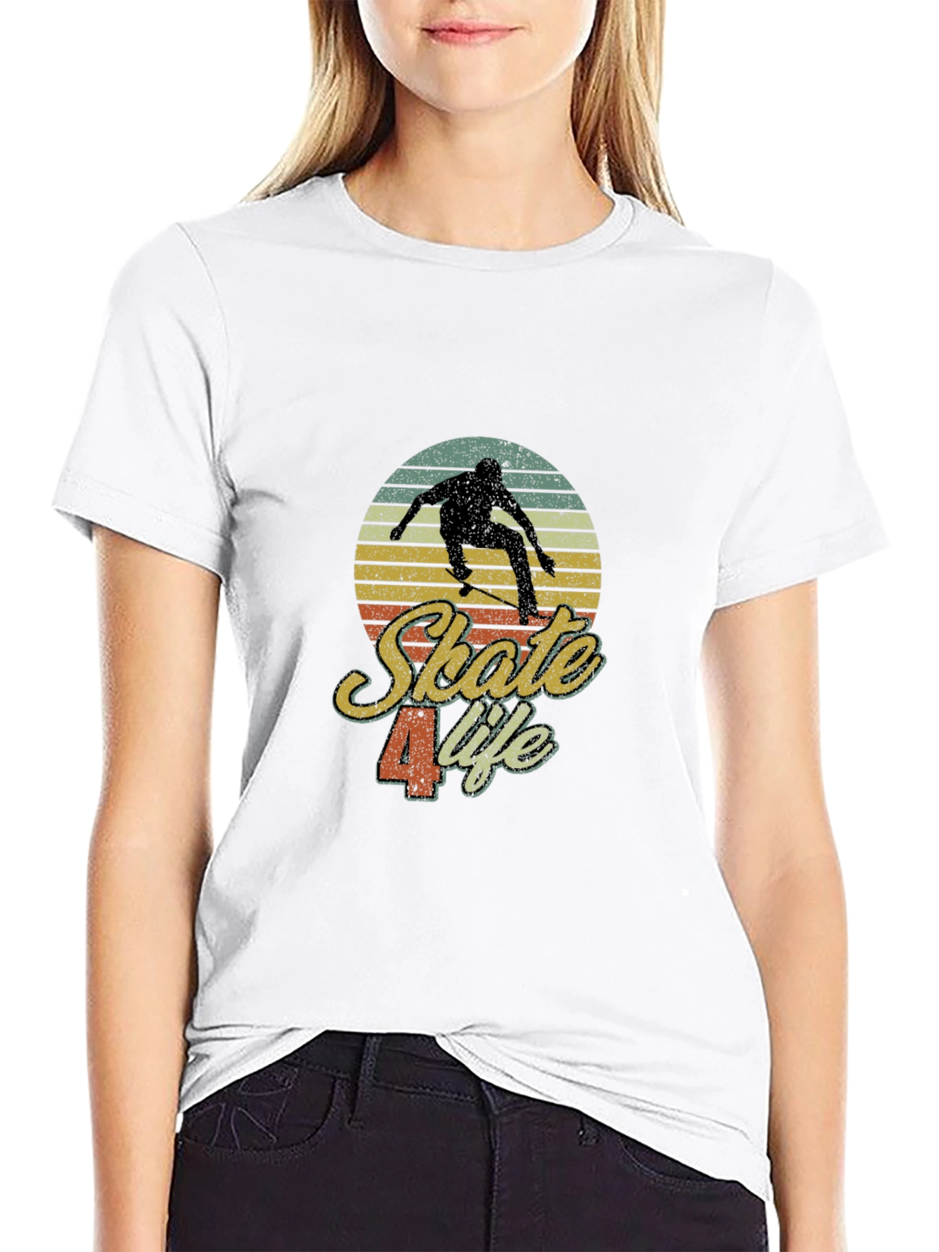 Black Skate 4 Life Retro Graphic Tee view 9