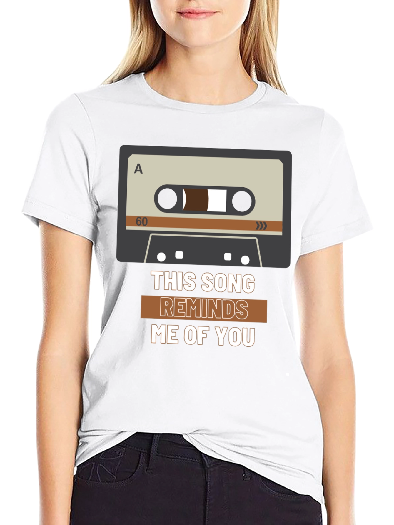 Black This Song Reminds Me of You Cassette Tape Graphic Tee view 9