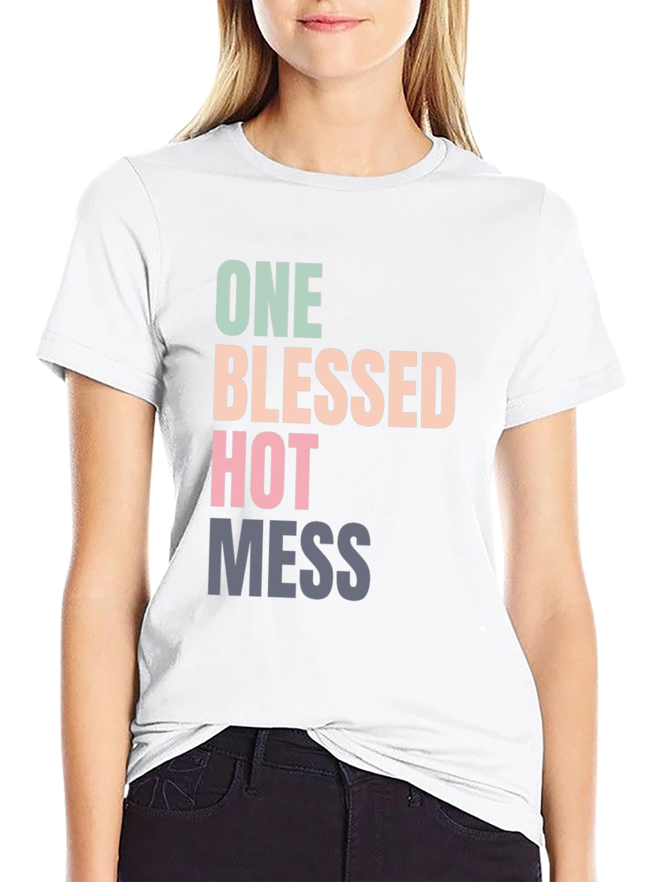 Black One Blessed Hot Mess Graphic Tee view 9