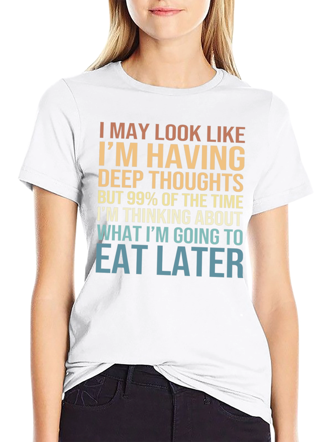 Black Funny Foodie T-Shirt: Deep Thoughts & Future Eats view 9