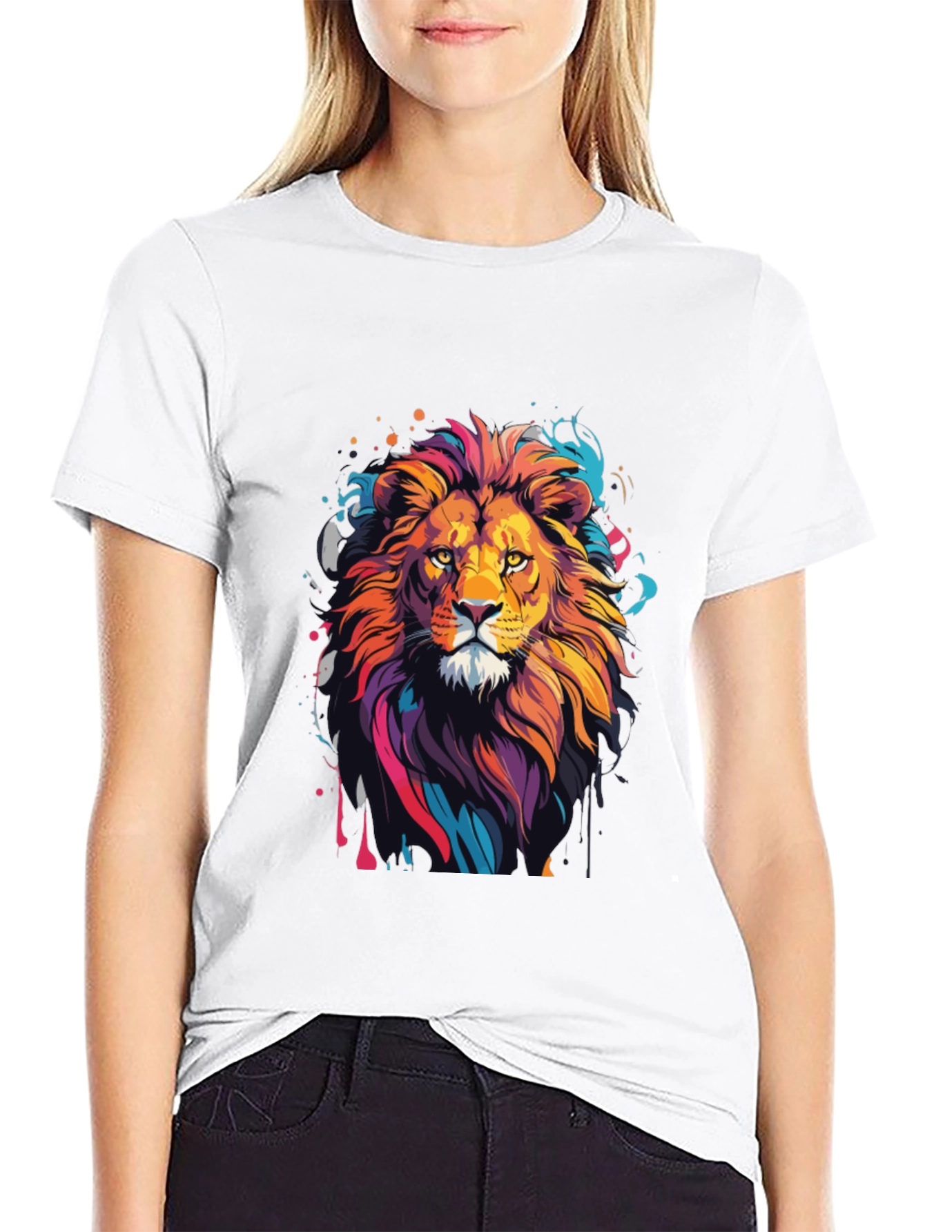 Black Lion Graphic Tee - Men's Black T-Shirt view 9