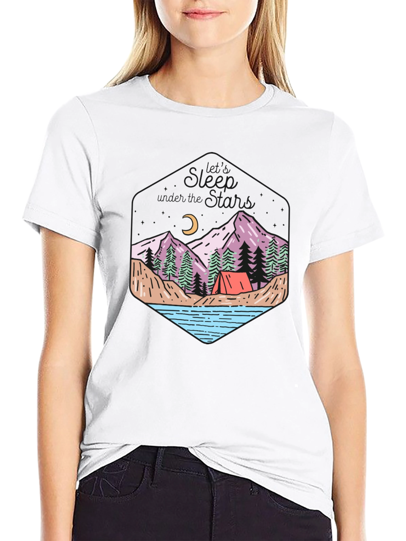 Black Outdoor Adventure T-Shirt - Camping Theme view 9