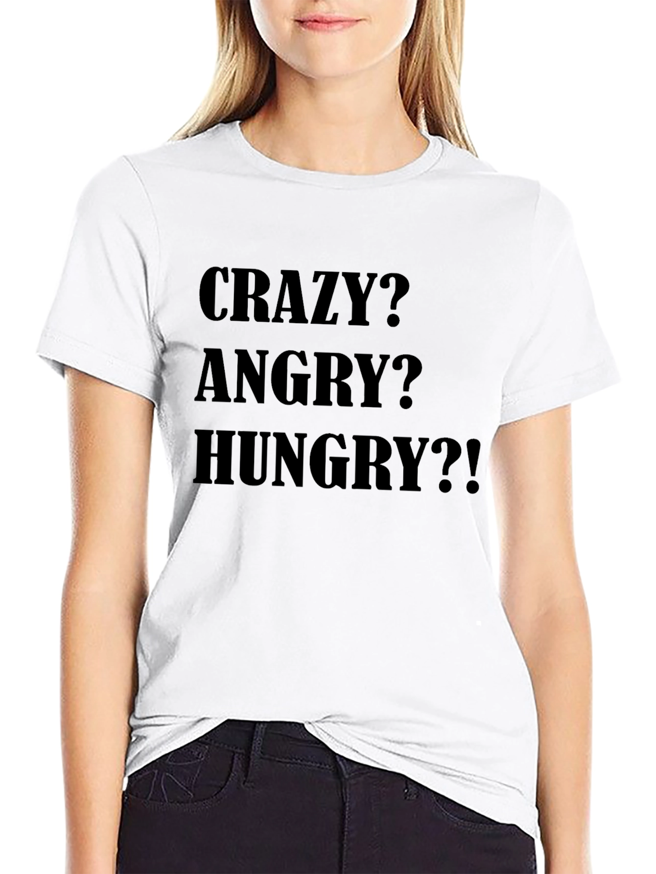 Black Crazy, Angry, Hungry Tee - Black T-Shirt view 9