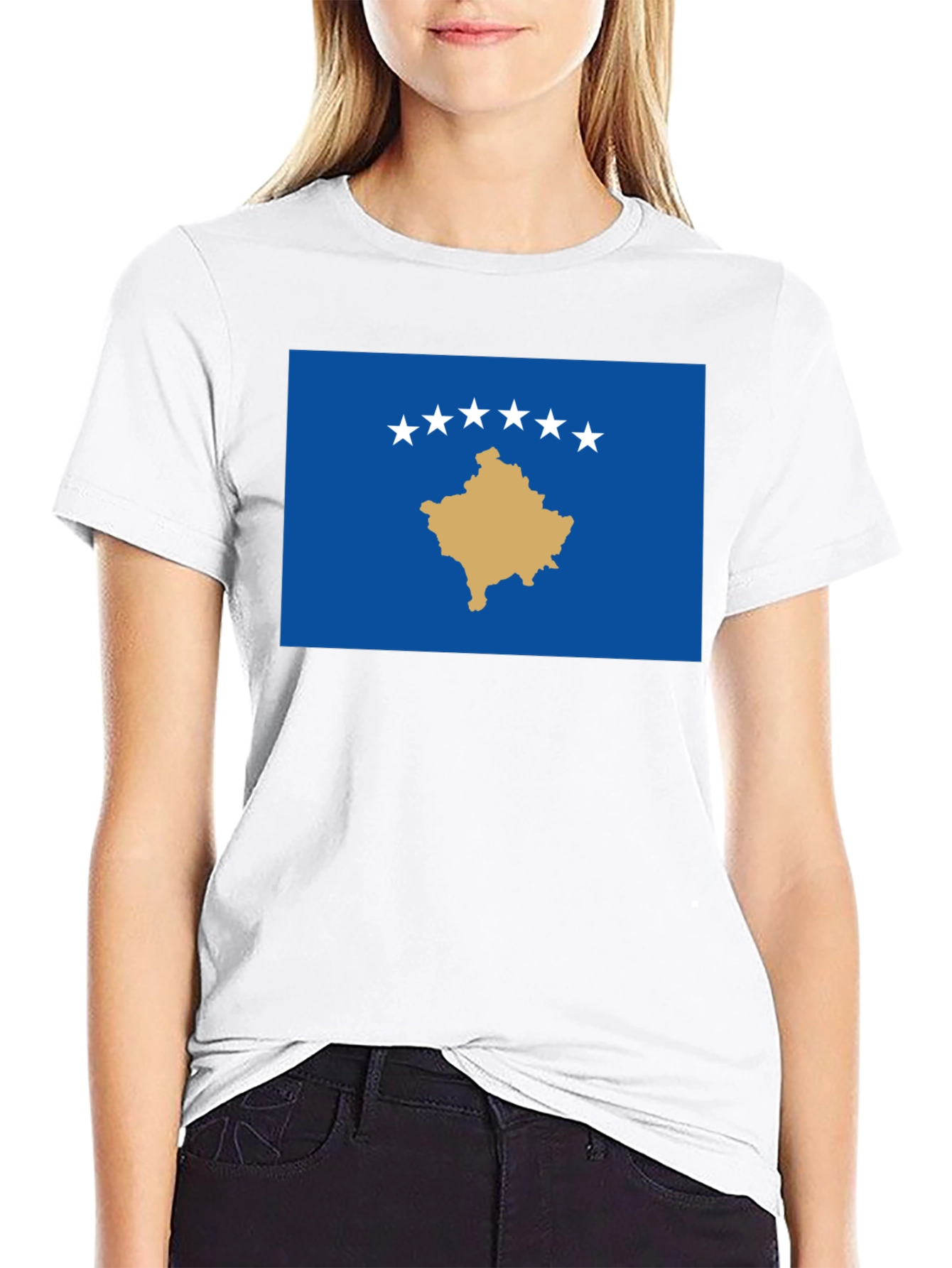 Kosovo Flag Graphic T-Shirt - Black - 9